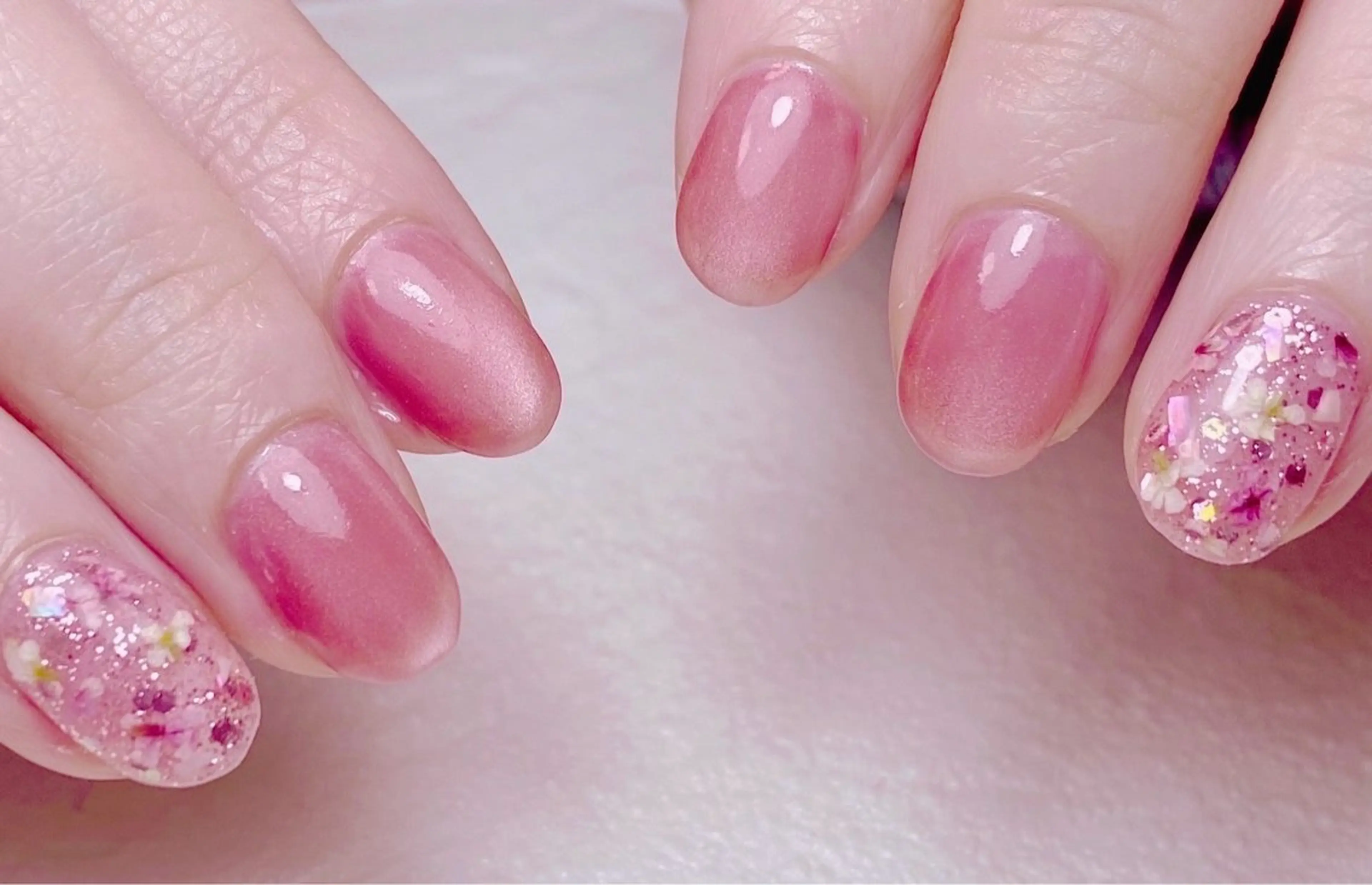 ネイル ピンク ハンドネイル Nail Salon K 🧸美爪育成のネイルデザイン