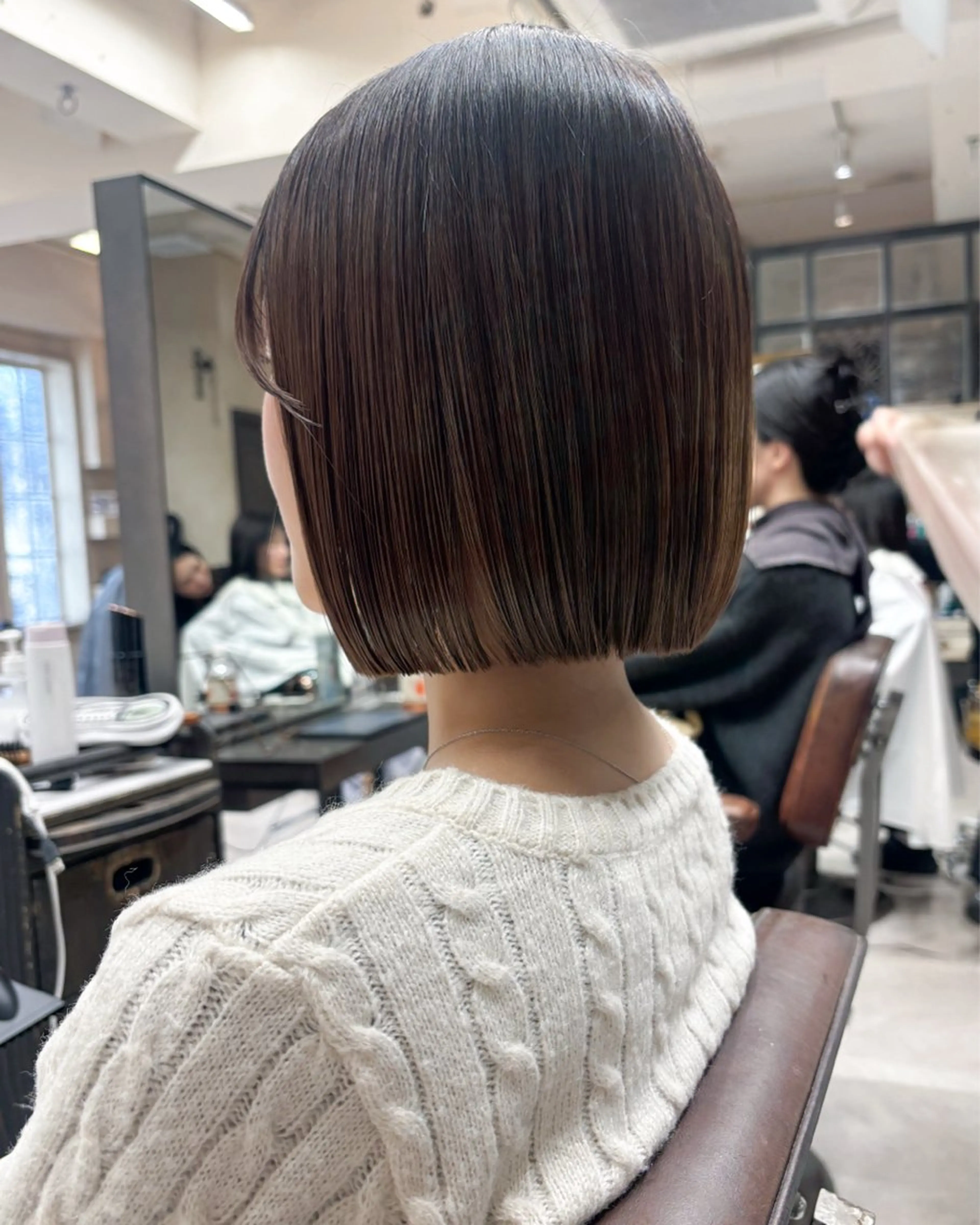 ミディアム ボブ カット トリートメント 結莉/ボブ/ 縮毛矯正のヘアスタイル