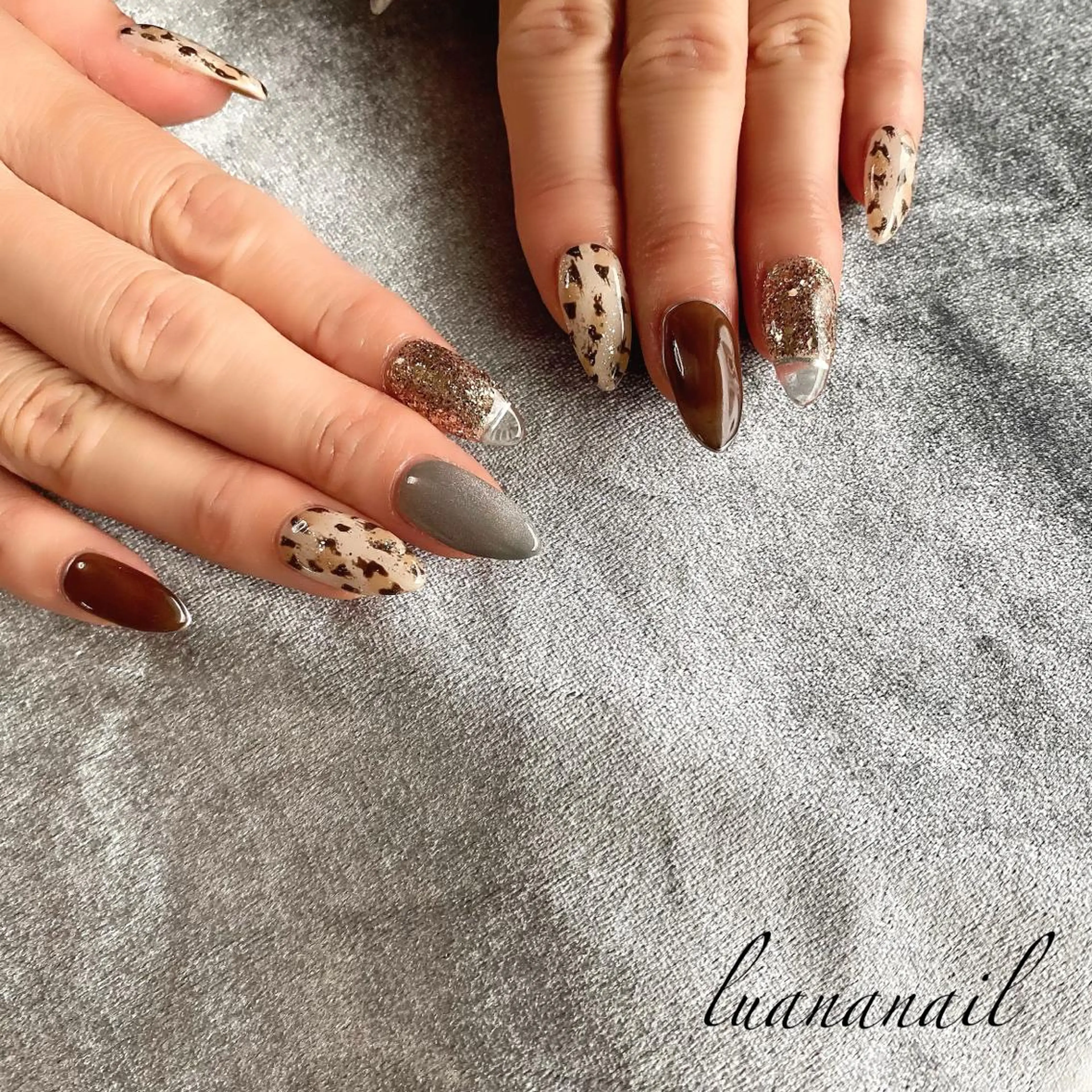ネイル アニマル柄 ハンドネイル luana nailのネイルデザイン