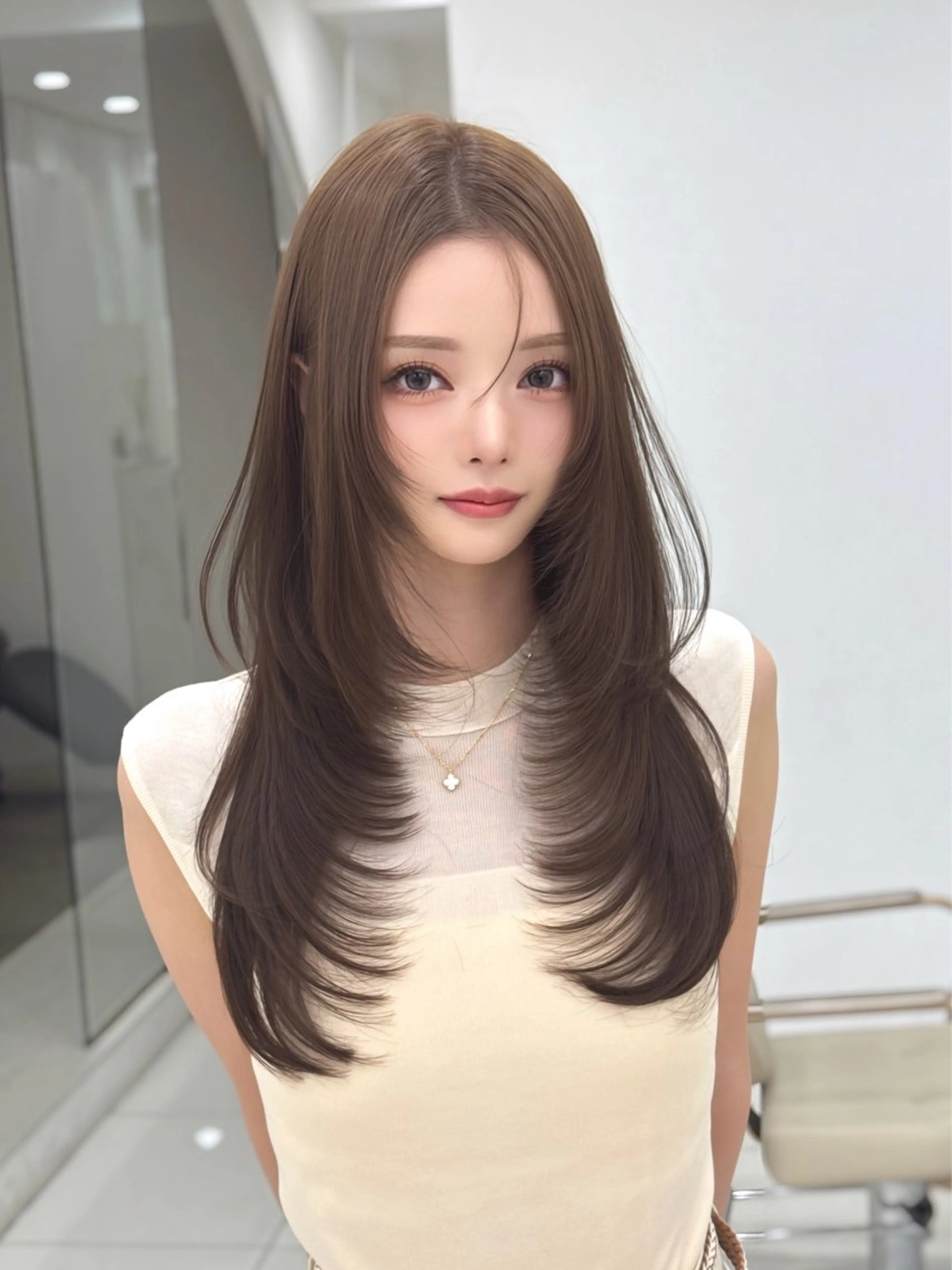 ロング カット ヘアカラー 似合わせ/レイヤー /顔まわり/池田歩樹のヘアスタイル