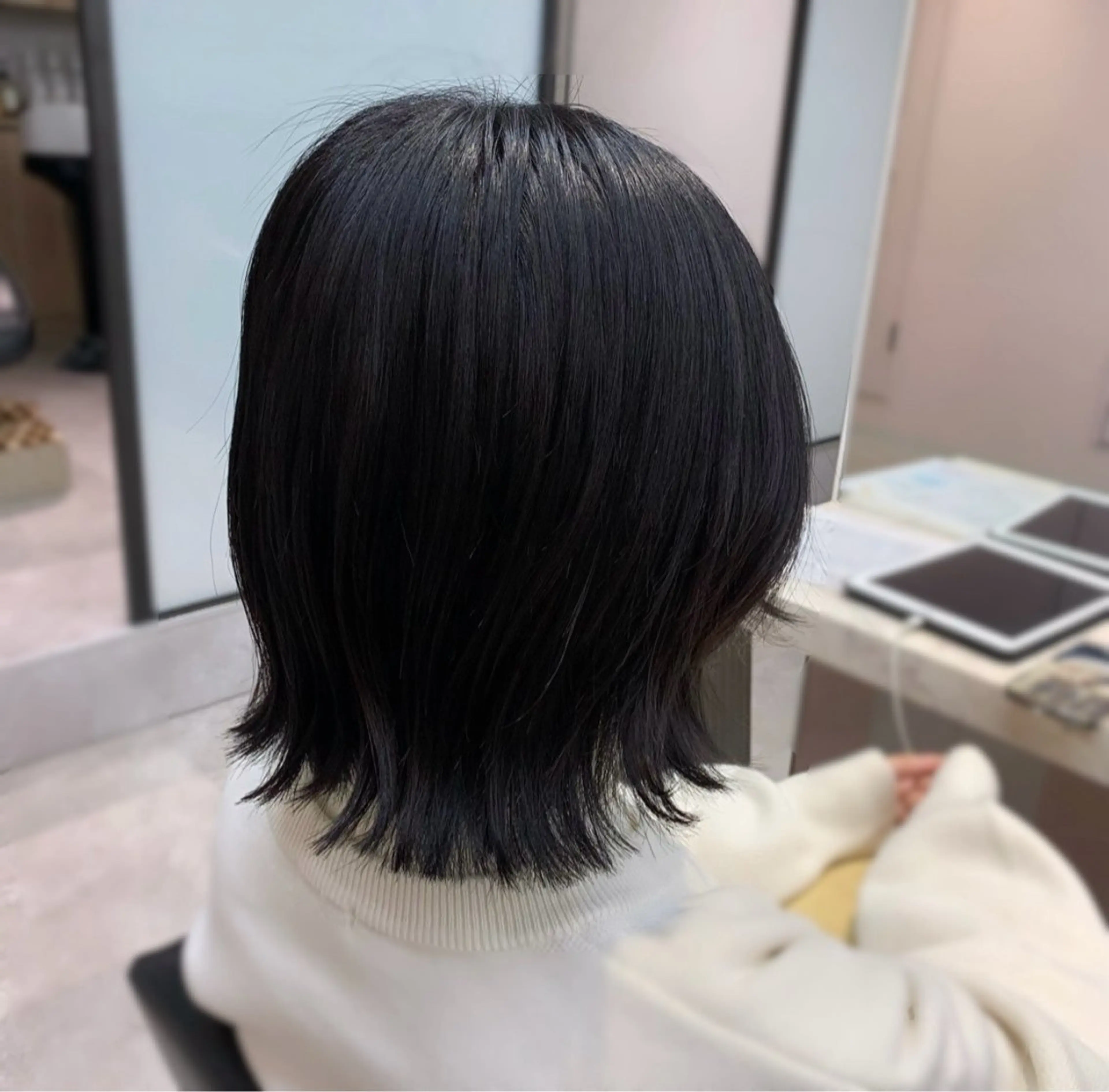 ショート カラー 黒髪 ブルーカラー ブルーブラック 🦋透明感艶カラー 🫧/Yuu🦋のヘアスタイル