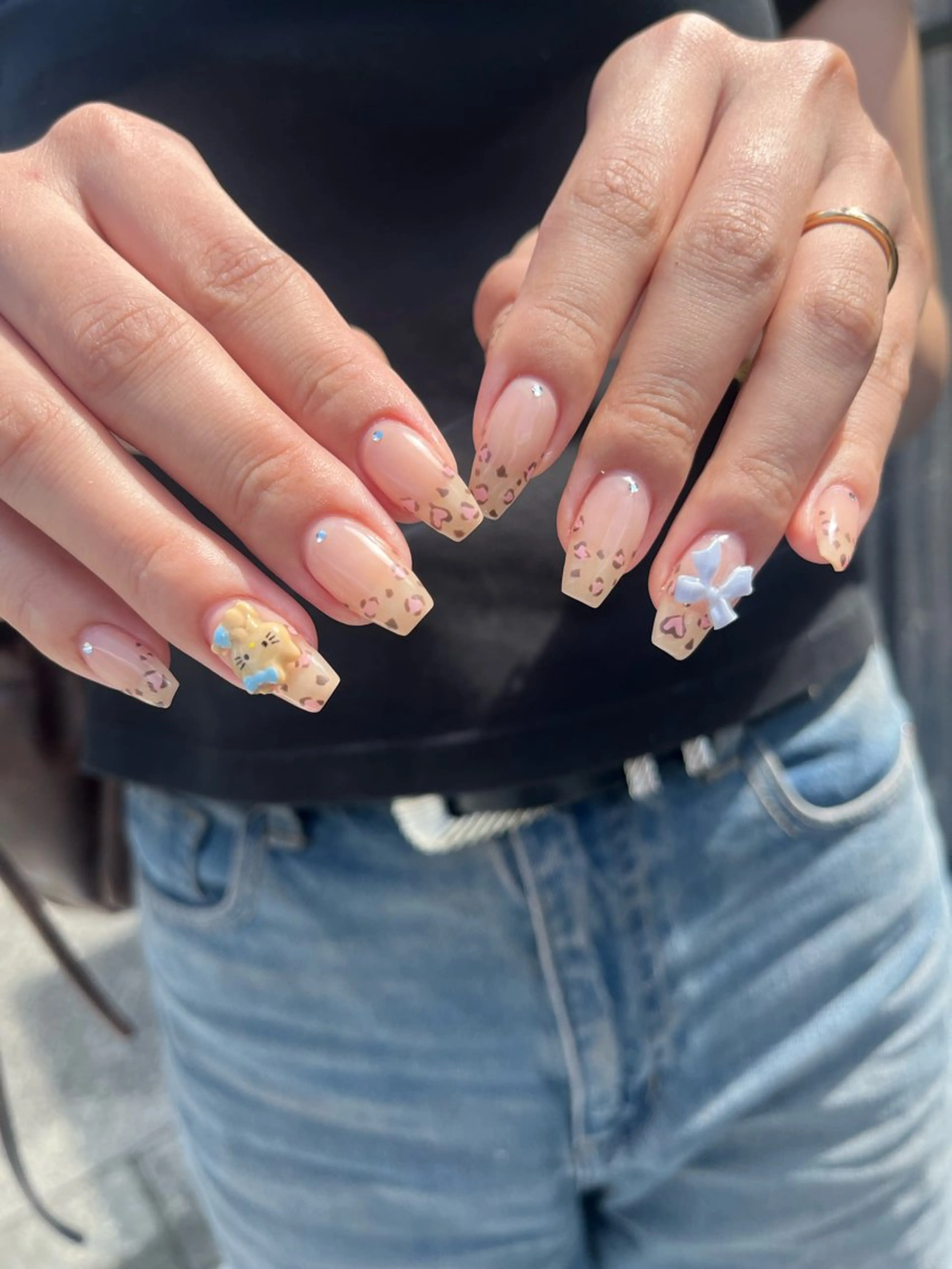 ネイル アニマル柄 フレンチネイル Allure戸祭店 yukinoのネイルデザイン