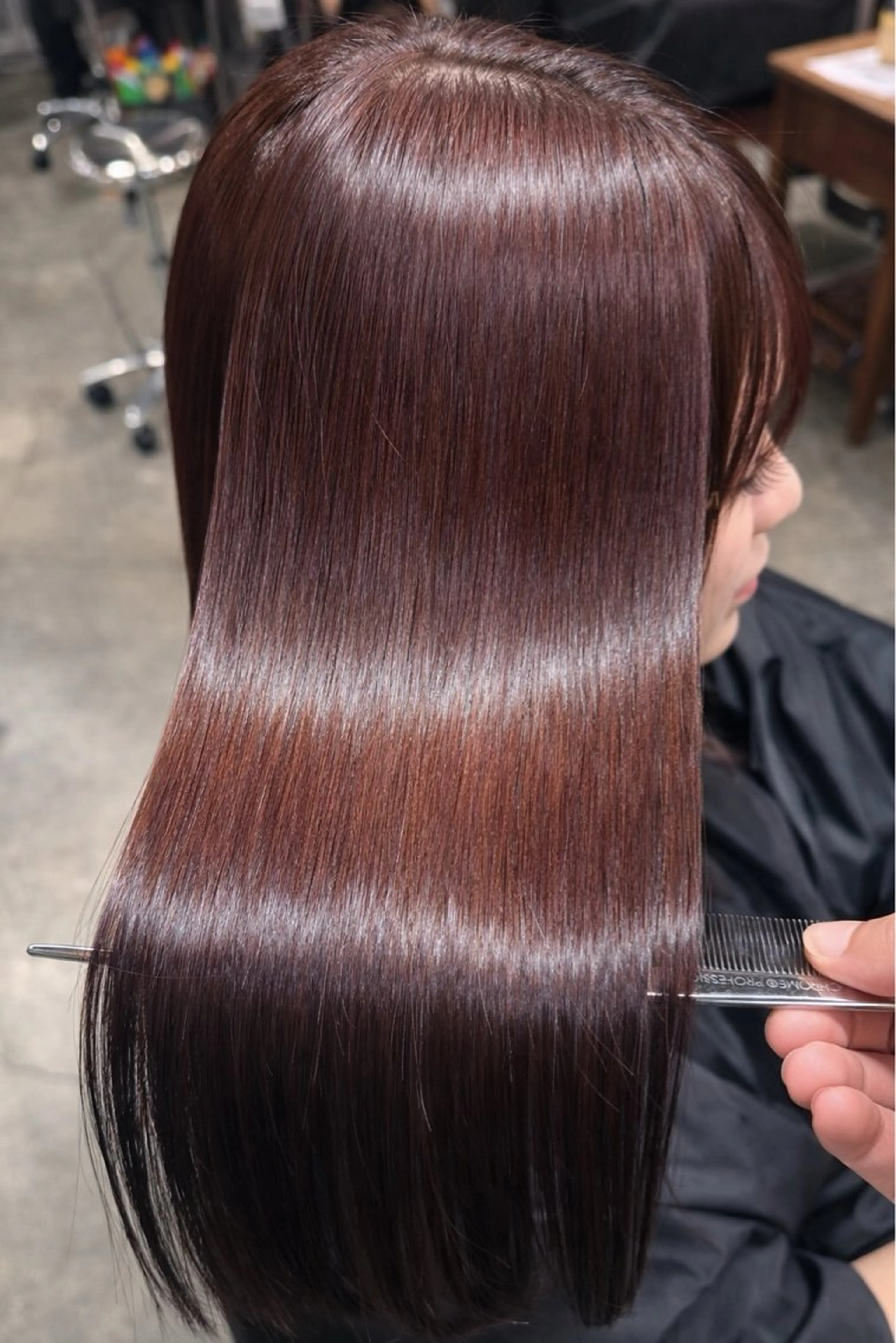 ロング カラー ヘアアレンジ 黒髪 ブリーチ ブラウンカラー イルミナカラー ブリーチなしカラー ヘアカラー トリートメント 🌈髪質改善💕 縮毛矯正✨青木まで✨のヘアスタイル