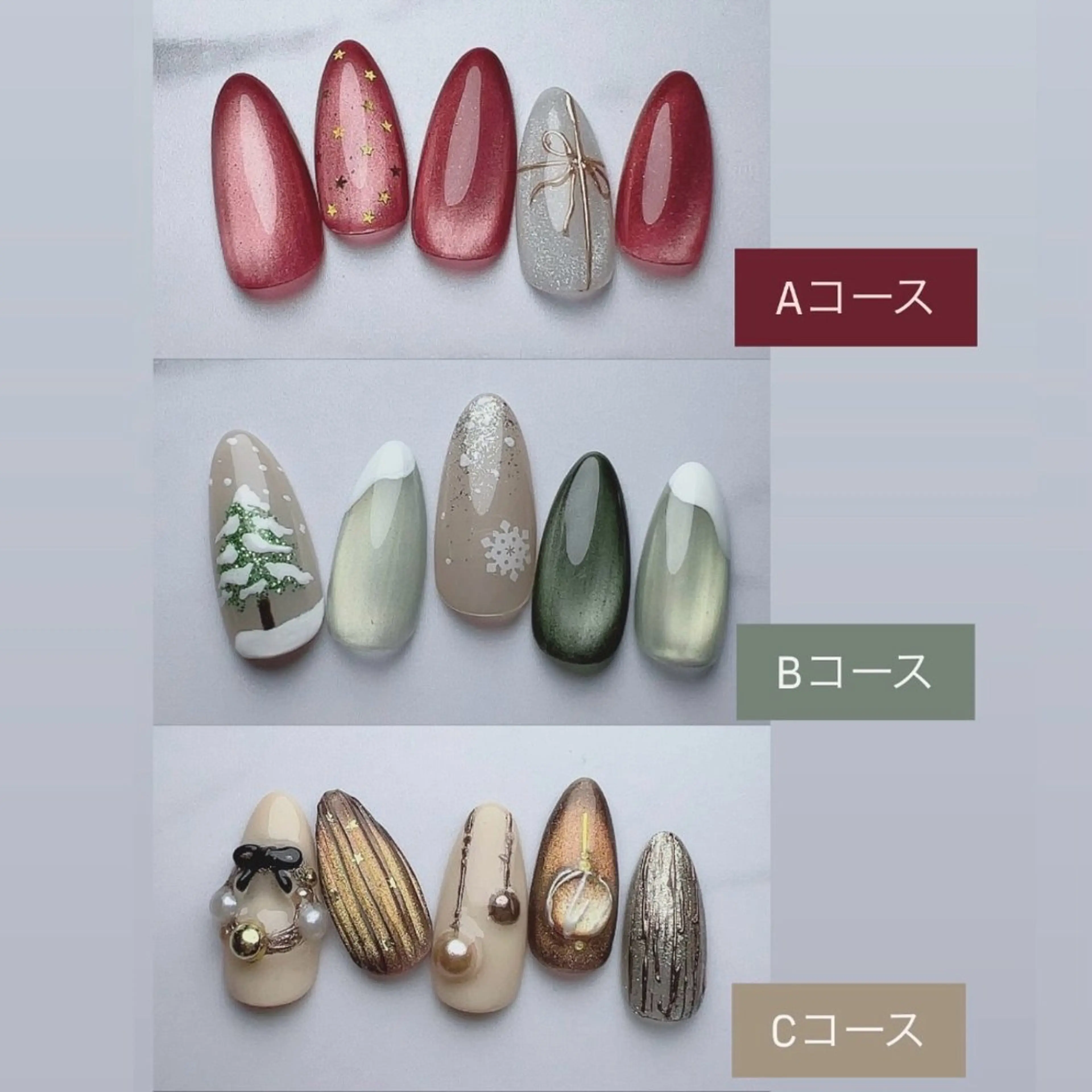 ネイル 冬ネイル クリスマス ハンドネイル Nail Salon Espoirのネイルデザイン