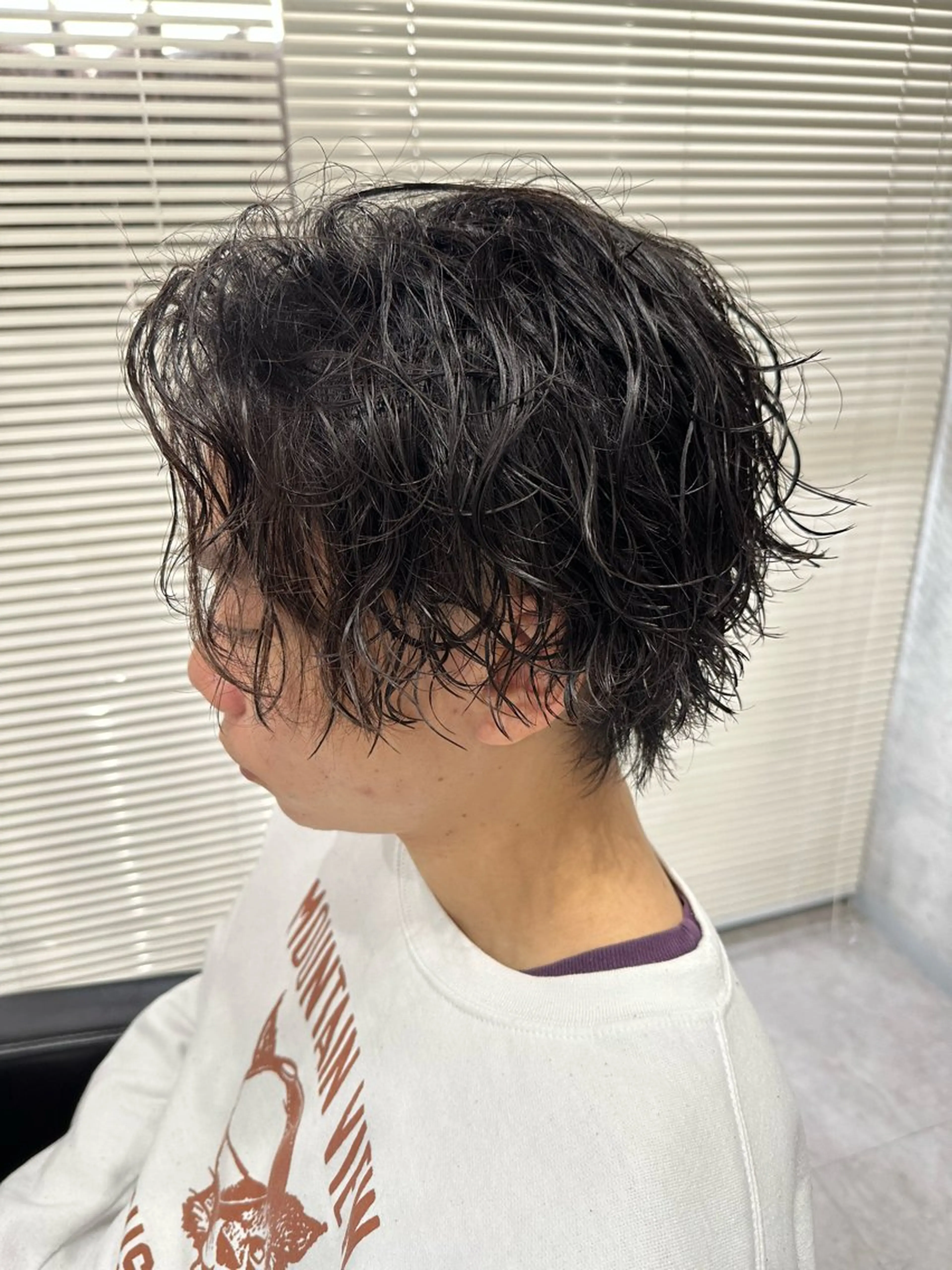 ショート パーマ メンズ センターパート カット ユウ🪄 パーマ指名No1のヘアスタイル