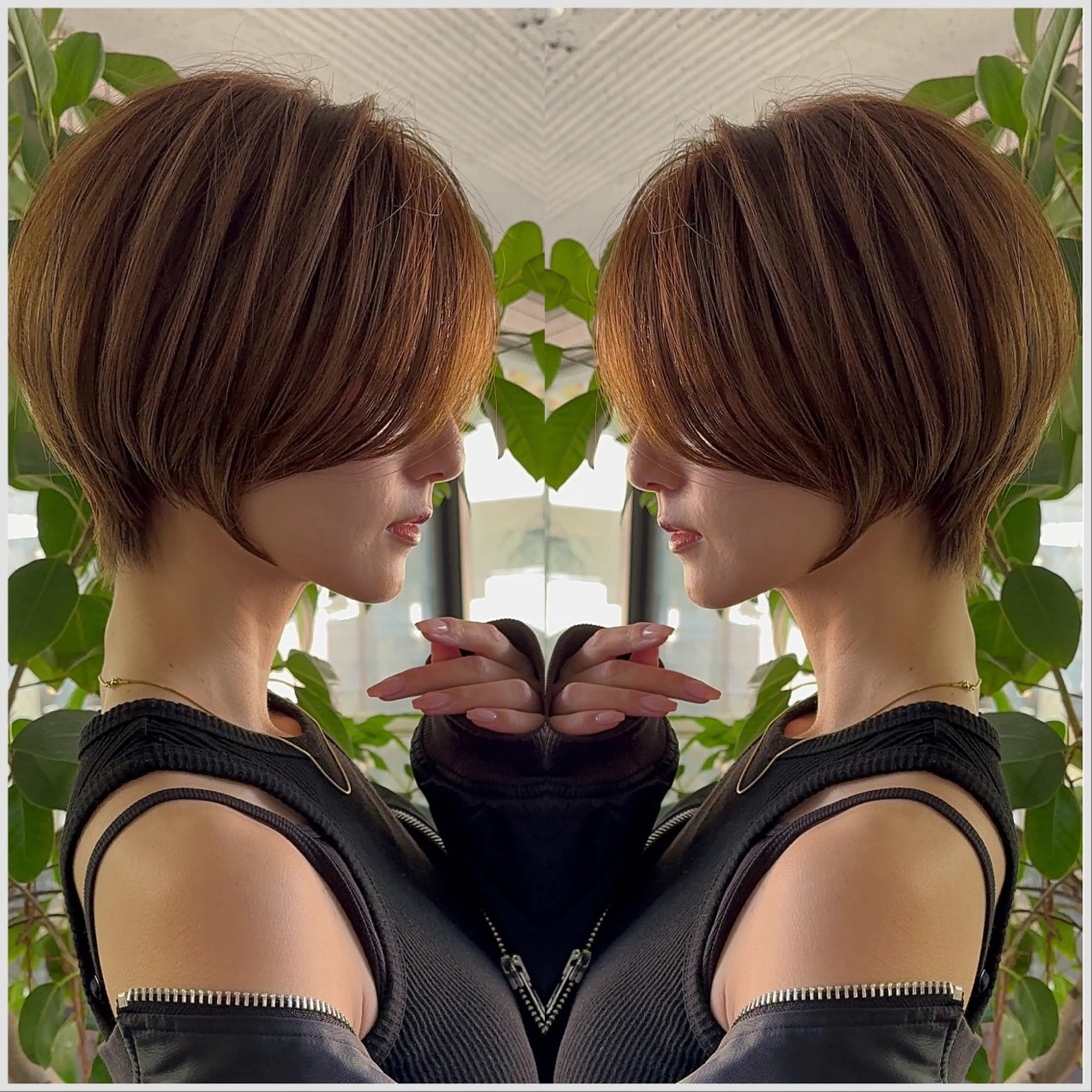 似合わせ小顔カット+うる艶カラー【ショートカット/北千住ショートカット/丸みショート/似合わせショート】の写真