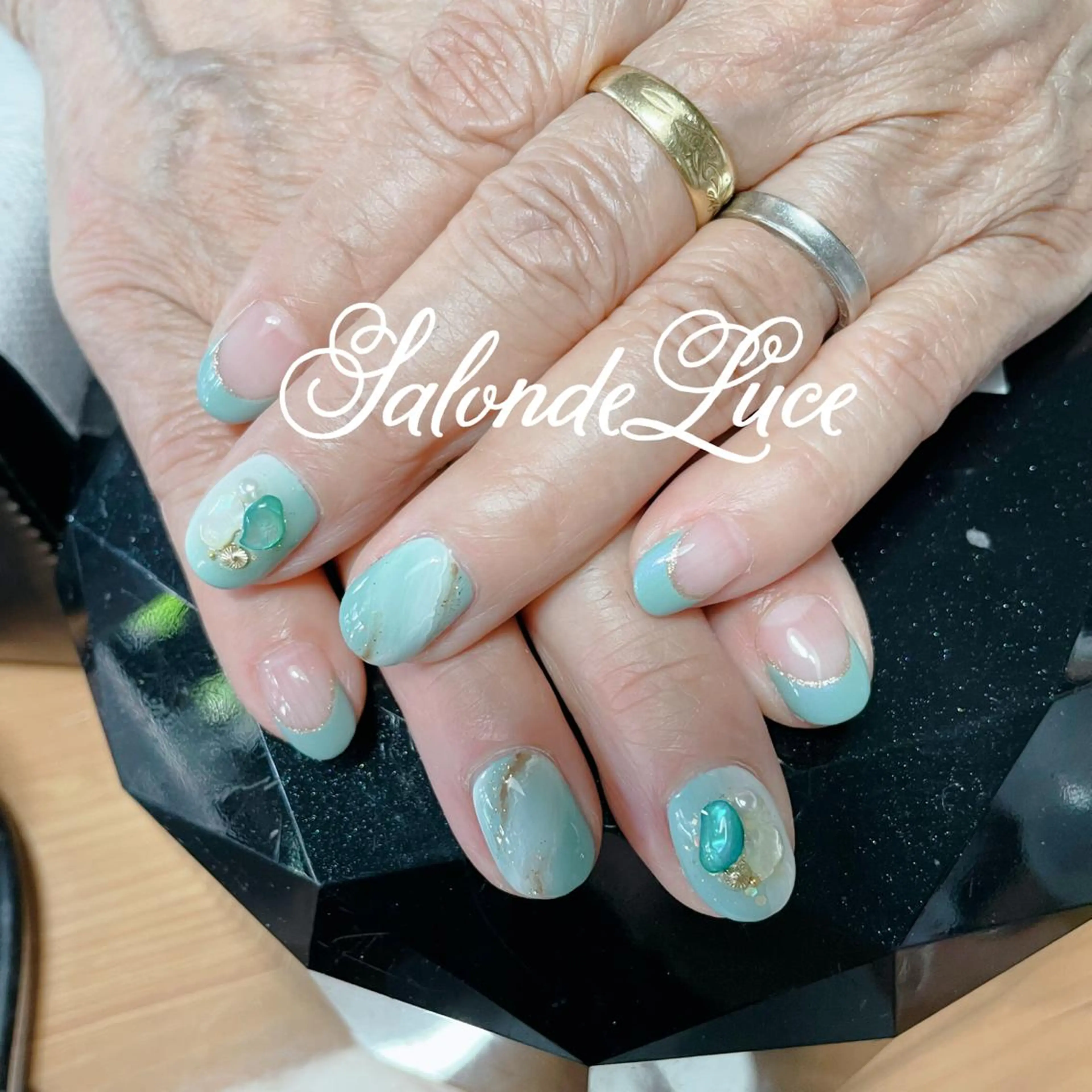 ネイル フレンチネイル 大理石ネイル(マーブル) ニュアンスネイル ハンドネイル Salon de Luceのネイルデザイン