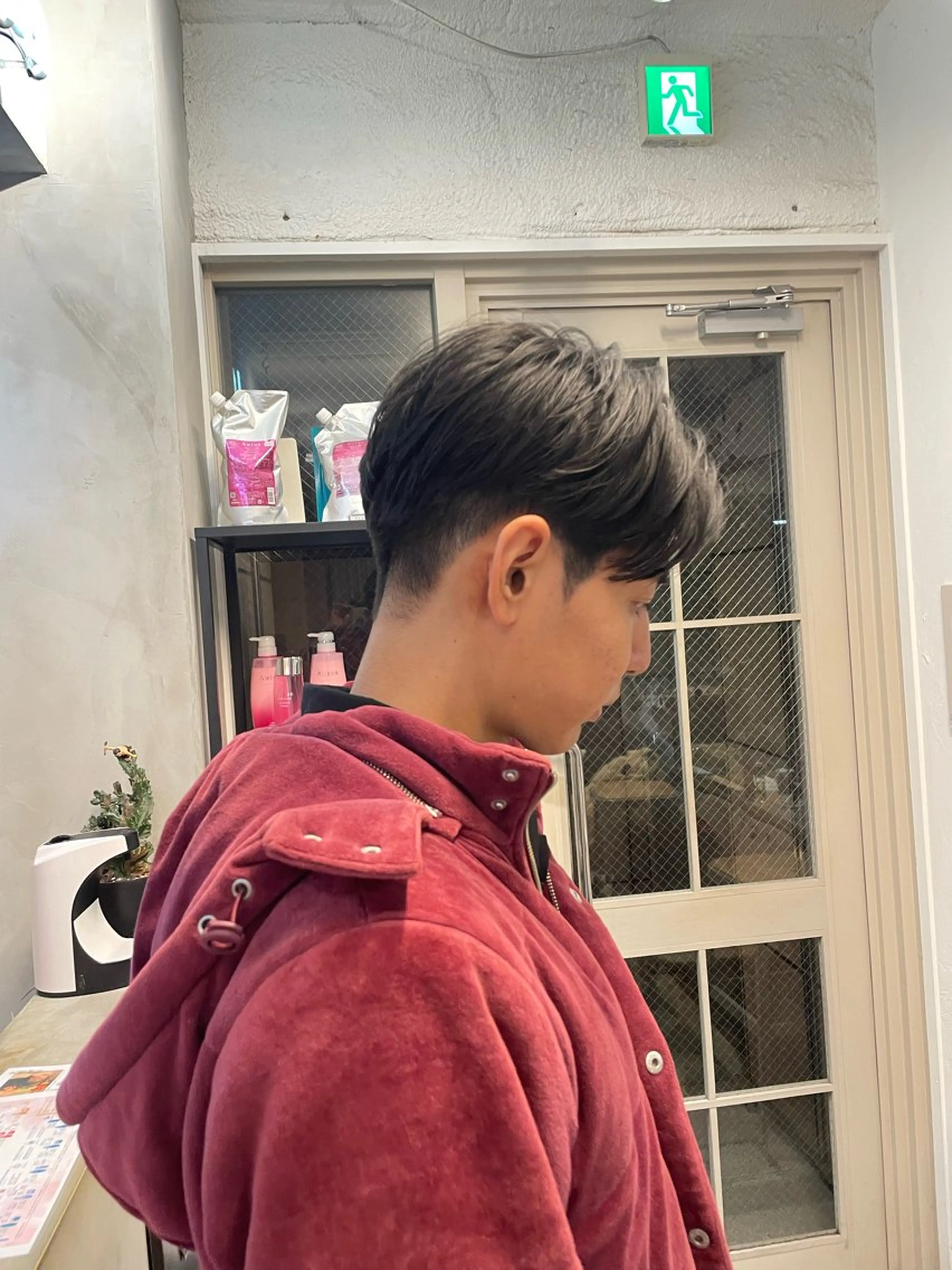 メンズ カット ミルクティー× グレージュMOMOのヘアスタイル