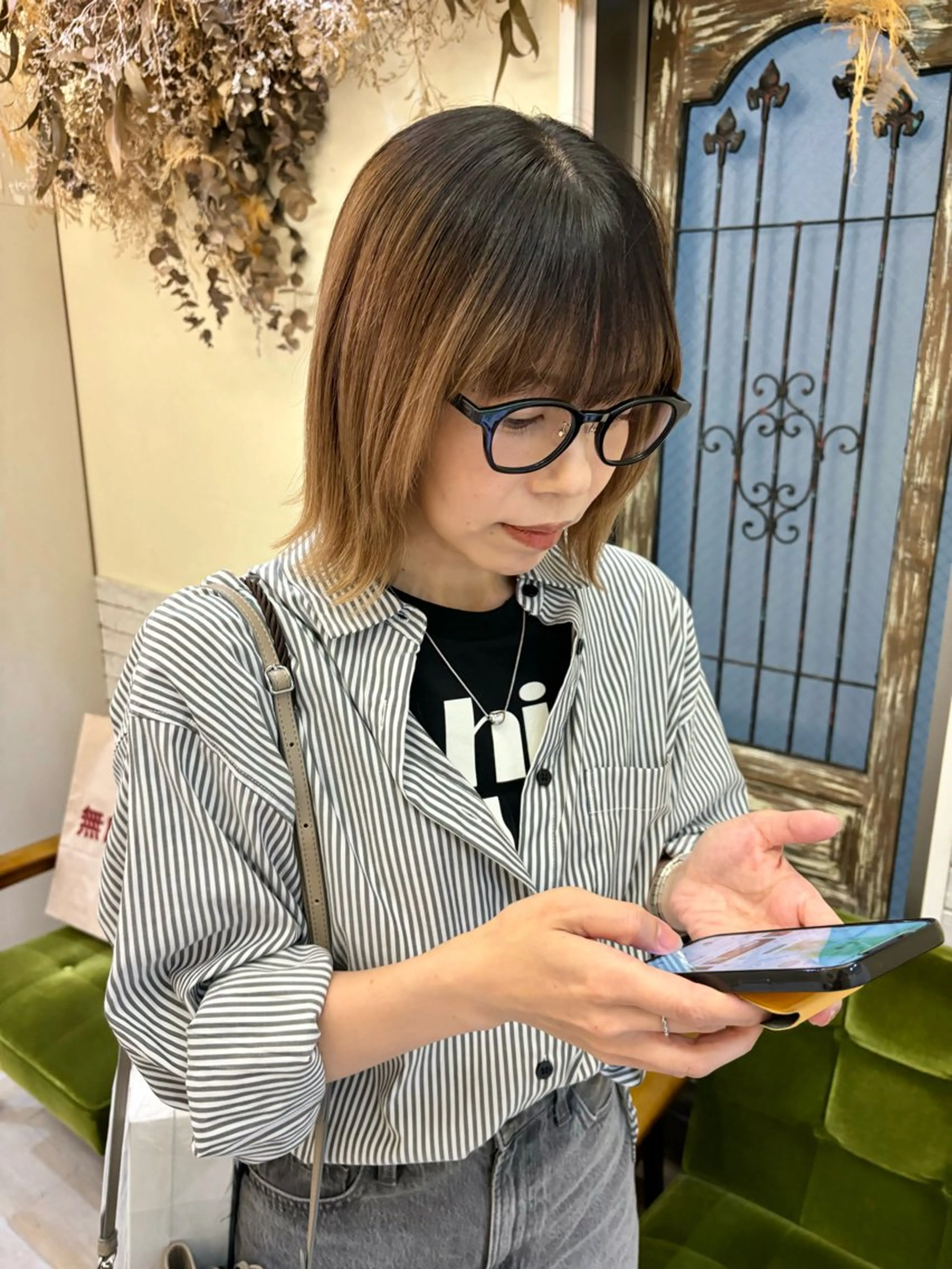 ミディアム ボブレイヤー ボブ レイヤーカット 大久保 愛のヘアスタイル