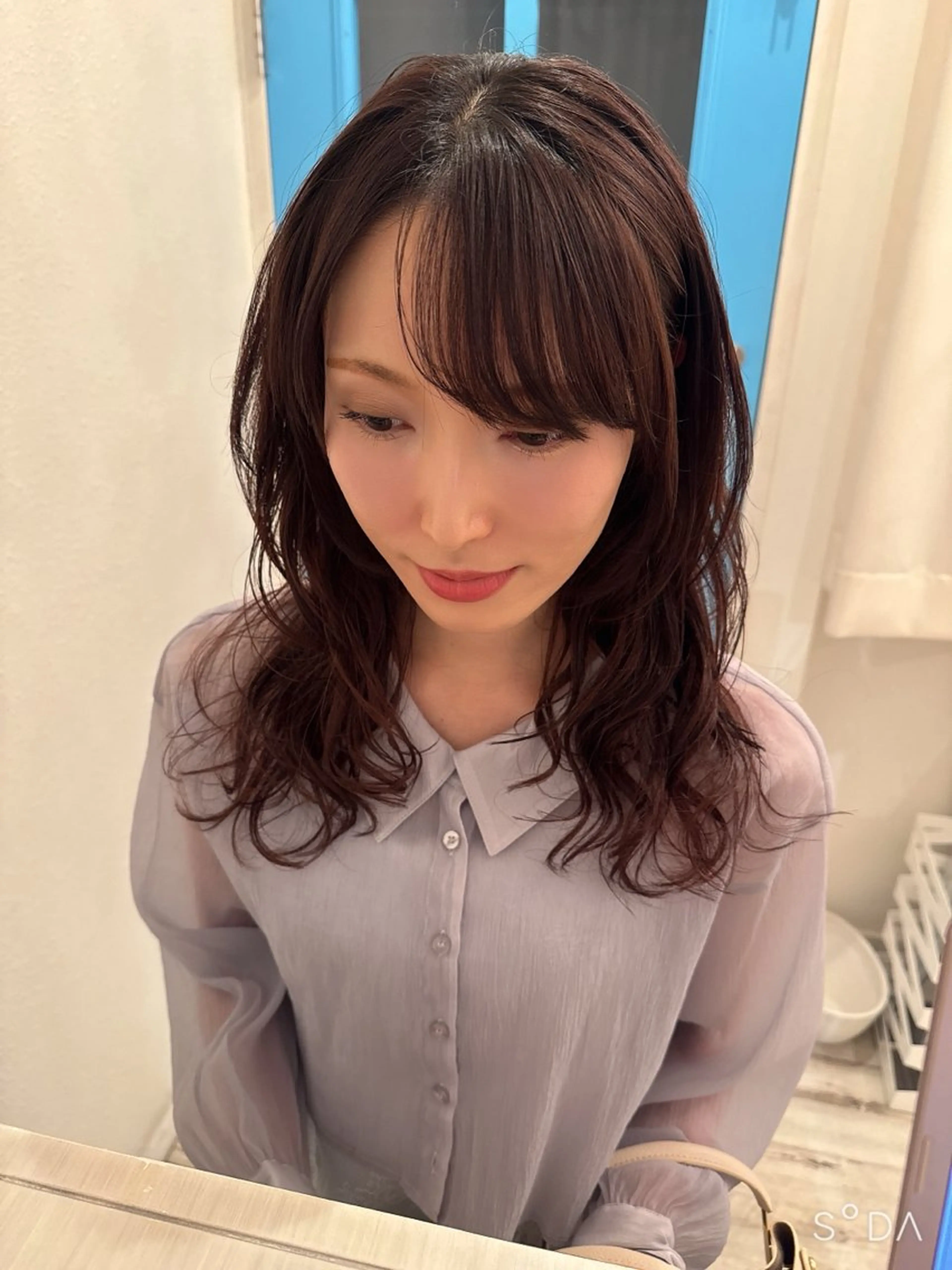 セミロング セミロングパーマ アビリタ 警固のヘアスタイル