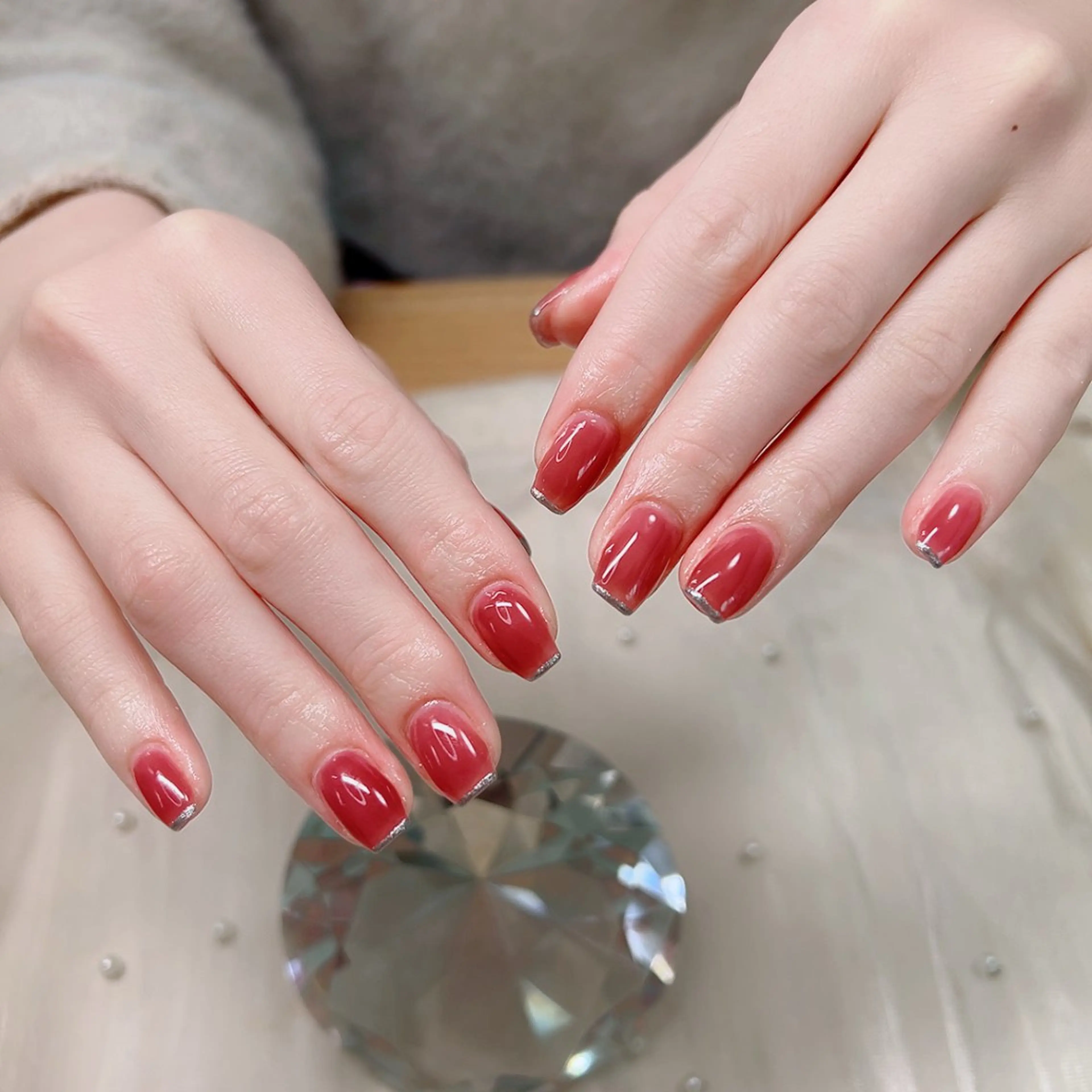 ネイル フレンチネイル オフィスネイル バレンタイン Cute Tips nailのネイルデザイン