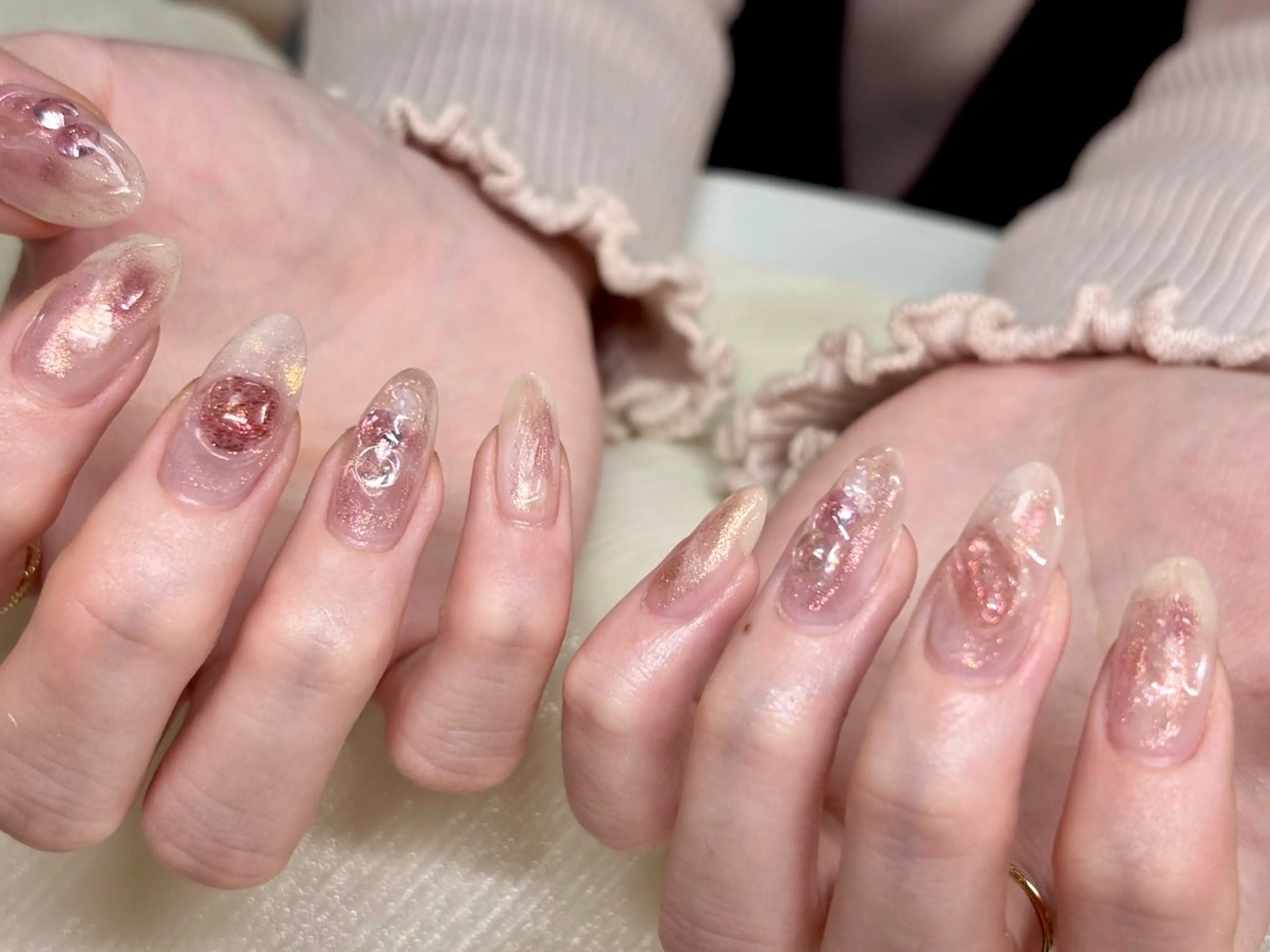 ネイル ニュアンスネイル 春ネイル ハンドネイル ハンドケア ETE LUNA NAILのネイルデザイン