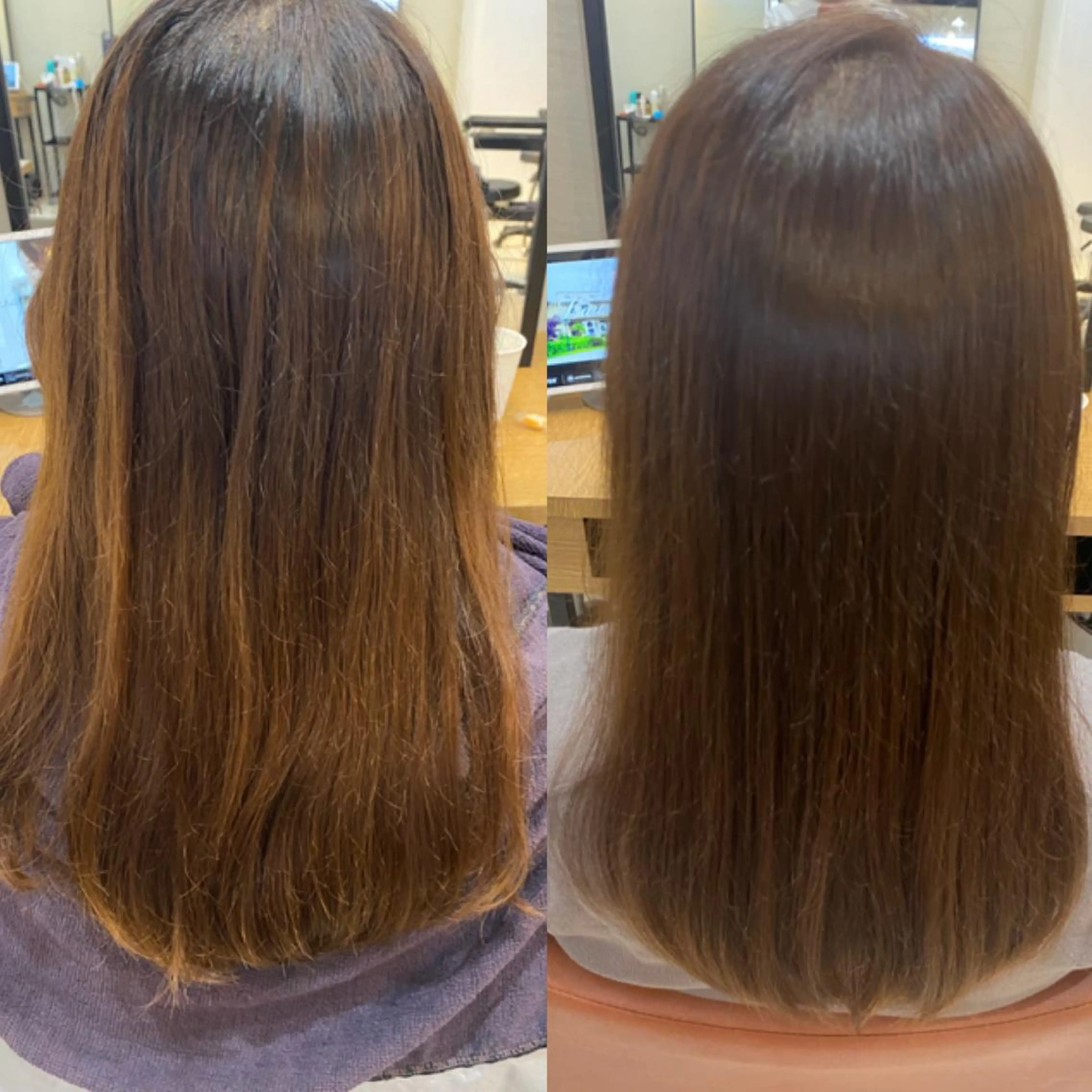 ロング カラー あやめ【顔まわり/レ イヤー/柔らかカラ】のヘアスタイル