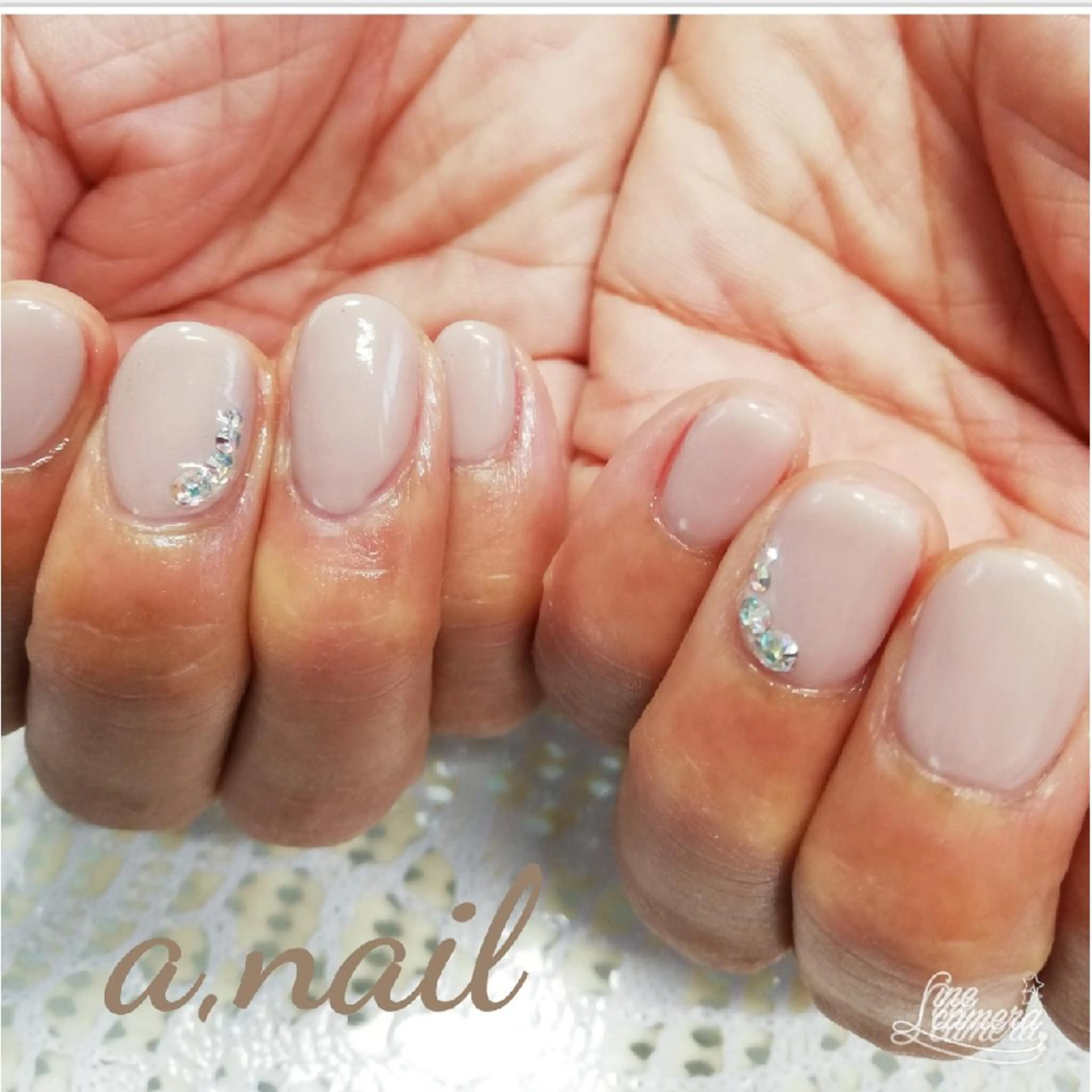 ネイル オフィスネイル ワンカラーネイル ストーンネイル ハンドネイル ネイルサロン エーネイルのネイルデザイン