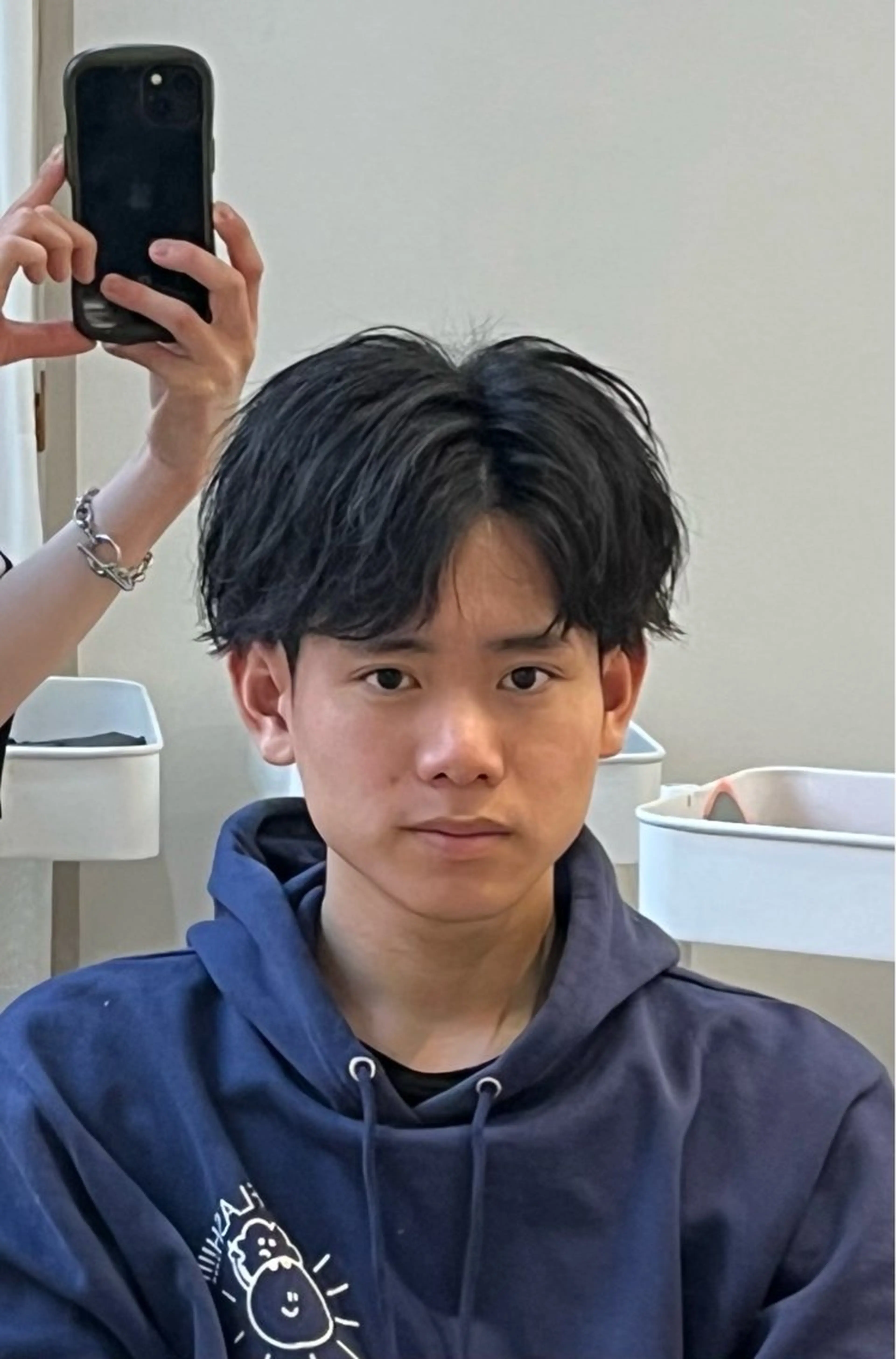 メンズ アップバング カット フェザーパーマ🌙 毛流れ yuzukiのヘアスタイル