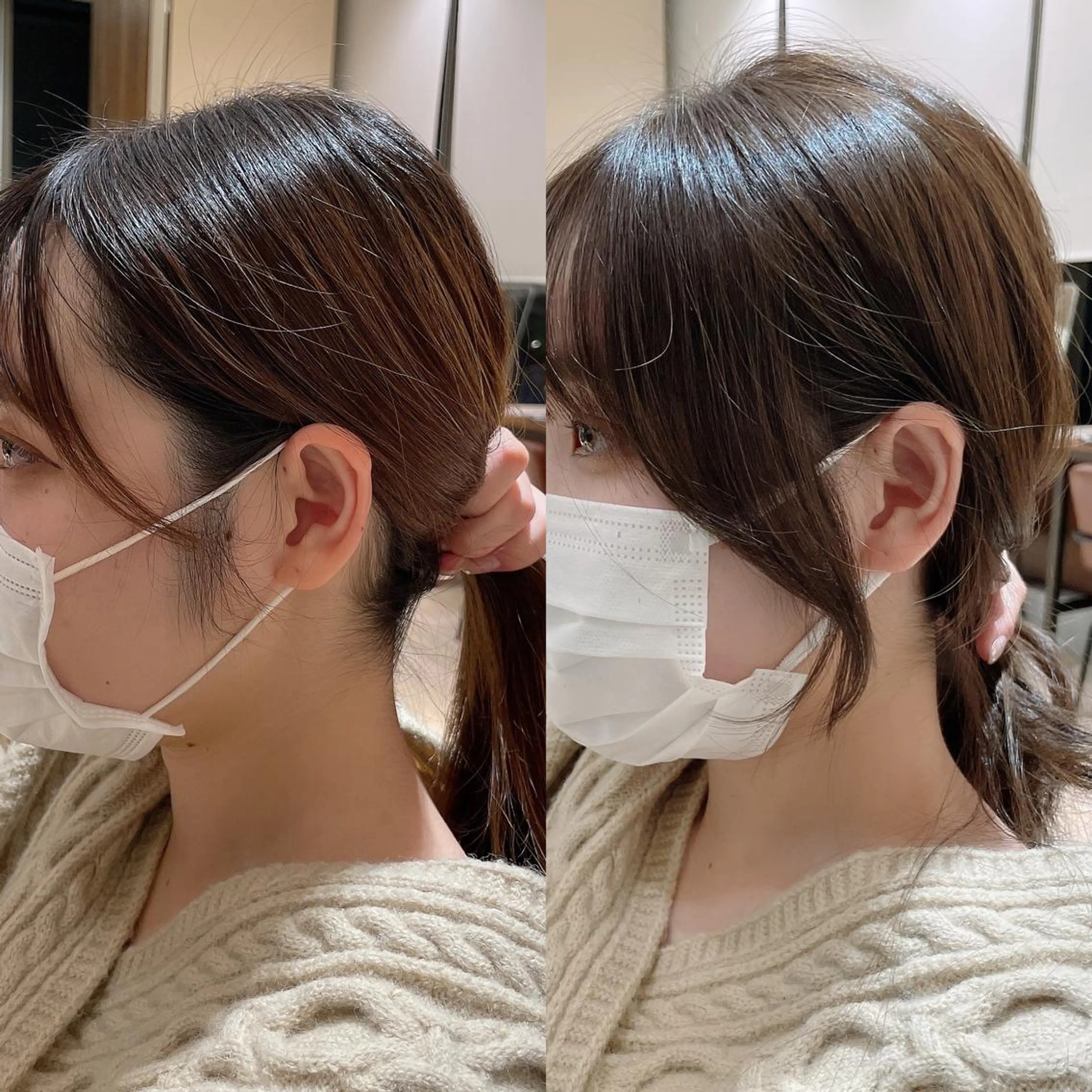 セミロング カラー 本格韓国ヘア🇰🇷 【uni】キューさんのヘアスタイル