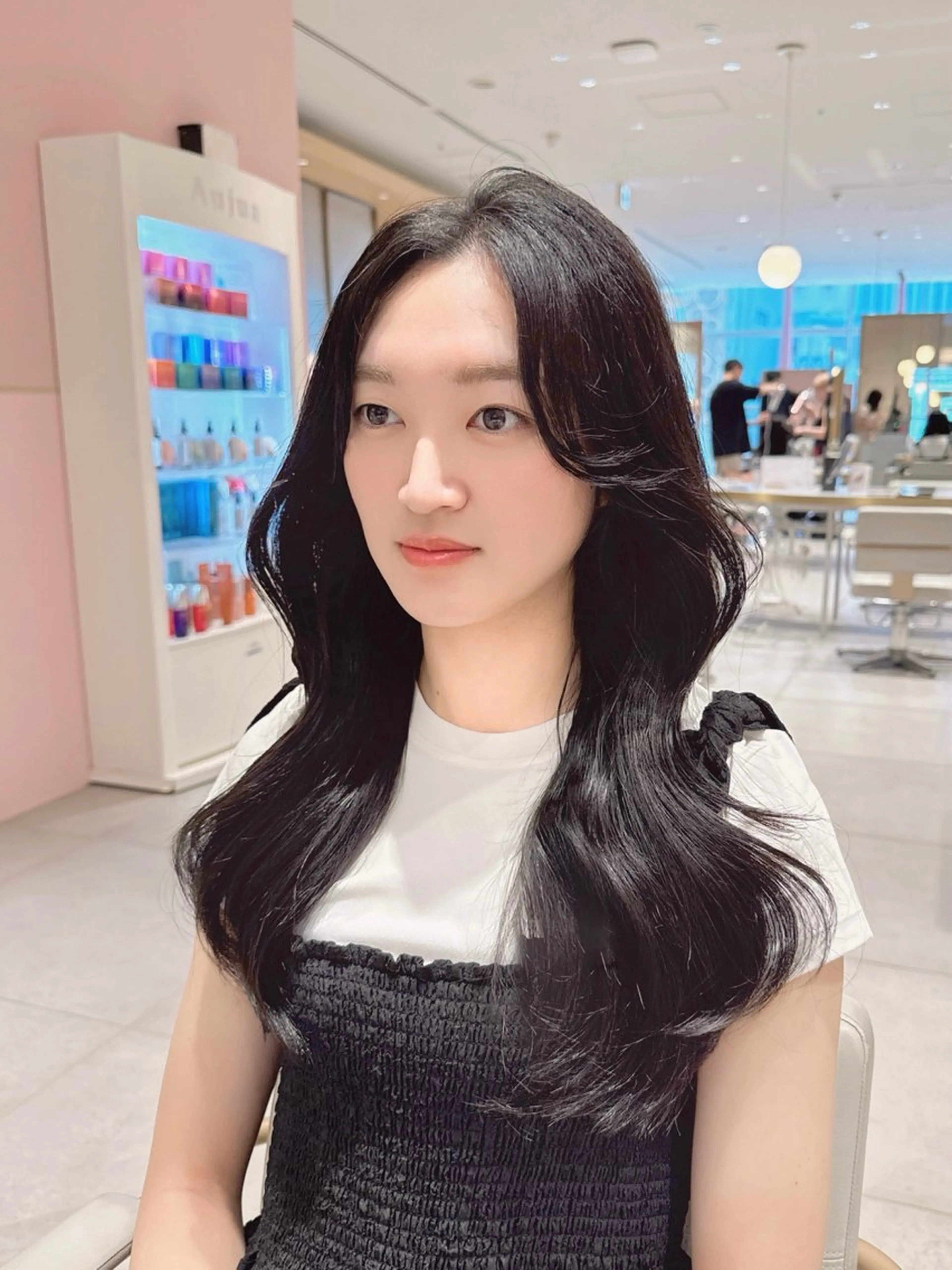 ミディアム カラー カット ヘアカラー トリートメント ヘッドスパ ヘアセット 韓国ヘア/レイヤー/ 顔まわり/りょーとのヘアスタイル