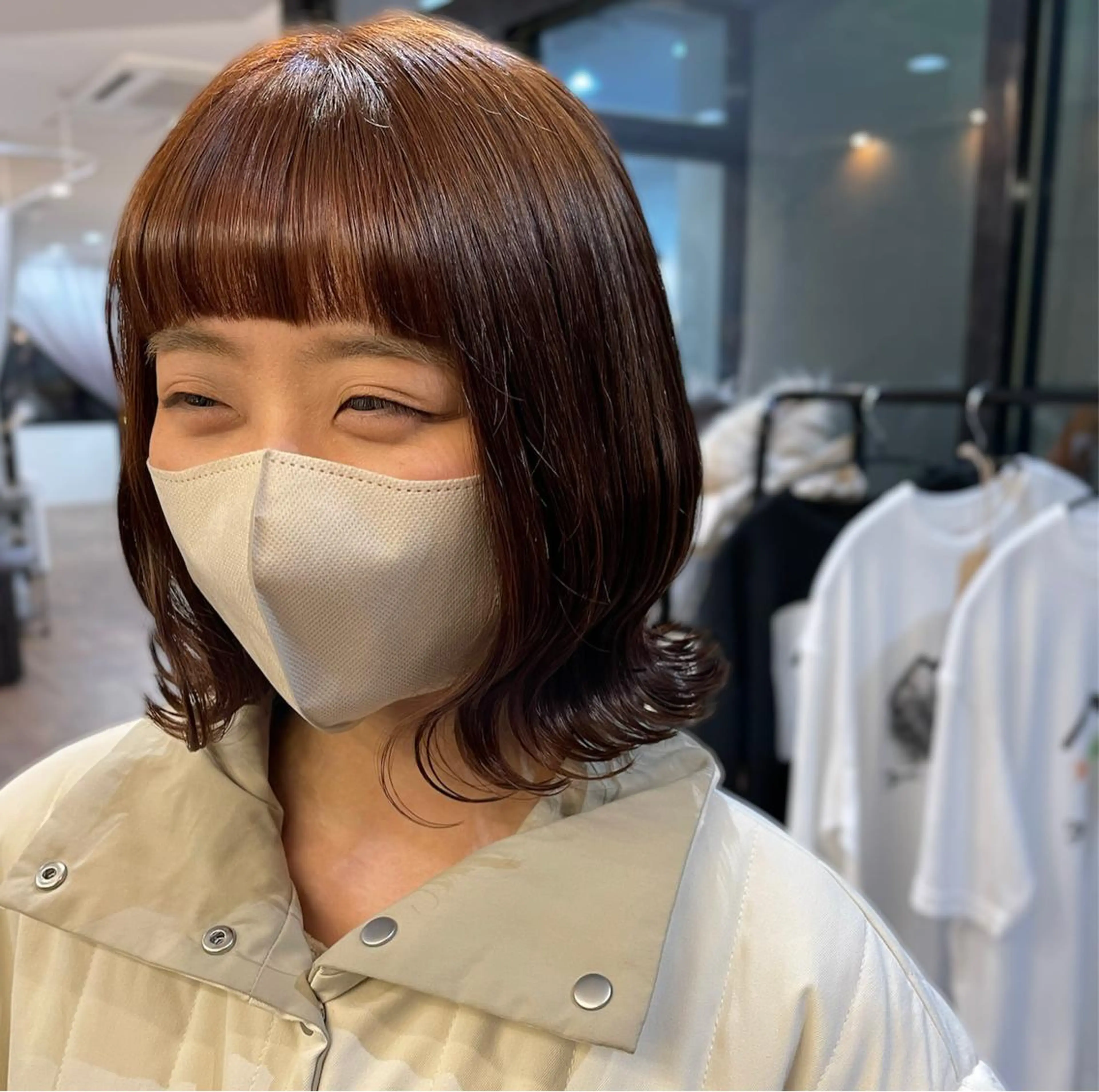 ショート カラー ブラウンカラー オレンジ オレンジブラウン オン眉 ACTION心斎橋店 Lisaのヘアスタイル