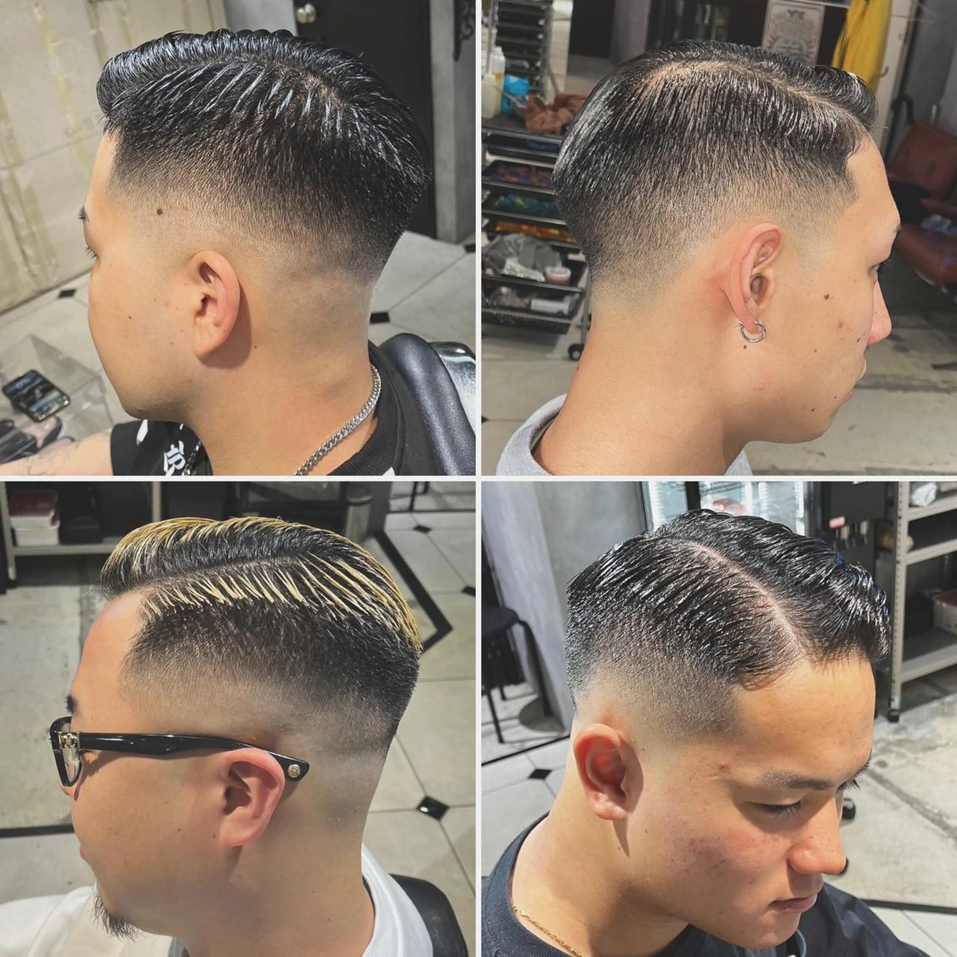 ショート メンズ メンズブリーチ フェードカット メンズハイライト メンズパーマ スパイキーショート &CREW スタッフのヘアスタイル