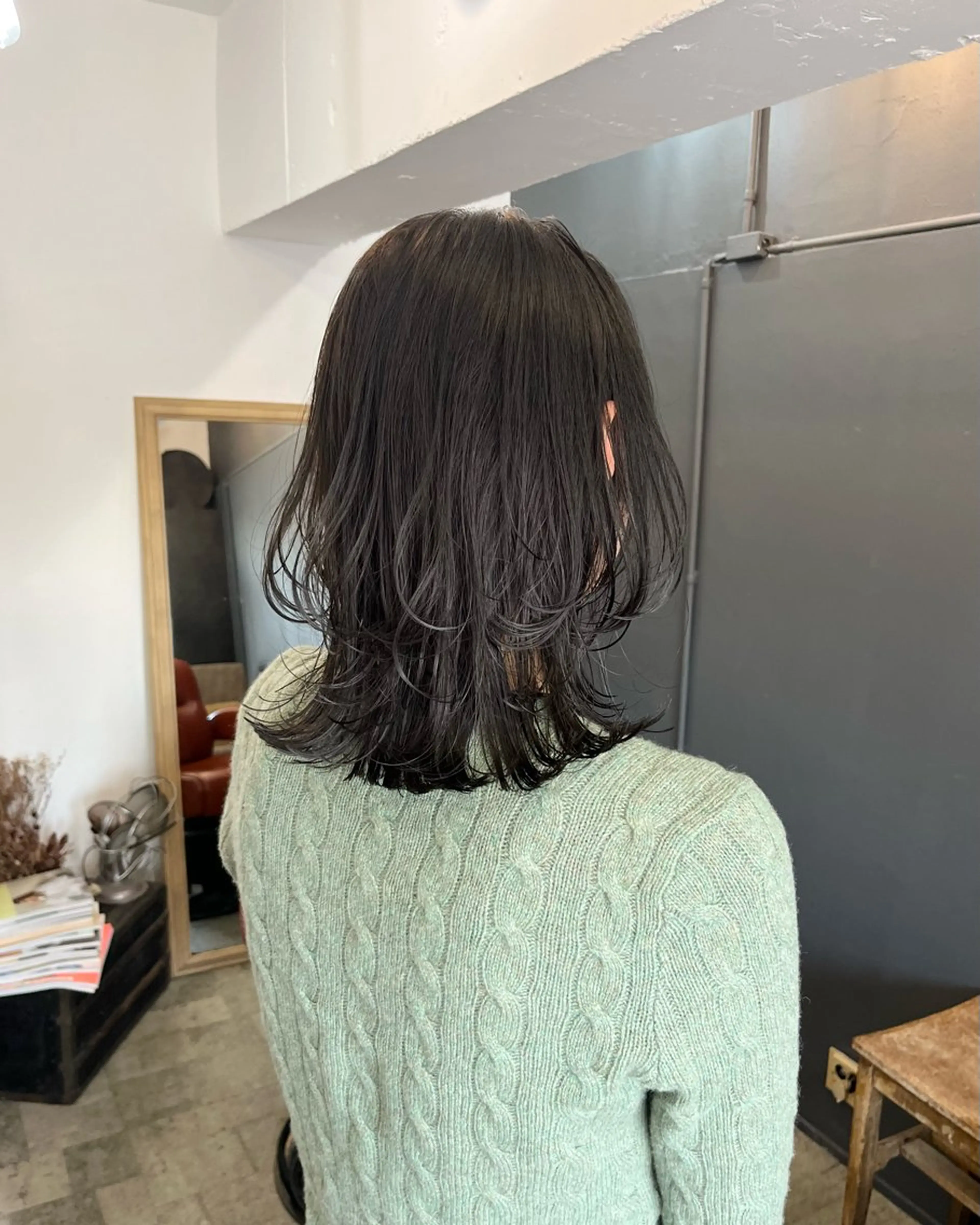 ミディアム カラー カット ヘアカラー 暗髪とオリーブ🌿 渡辺拓人のヘアスタイル