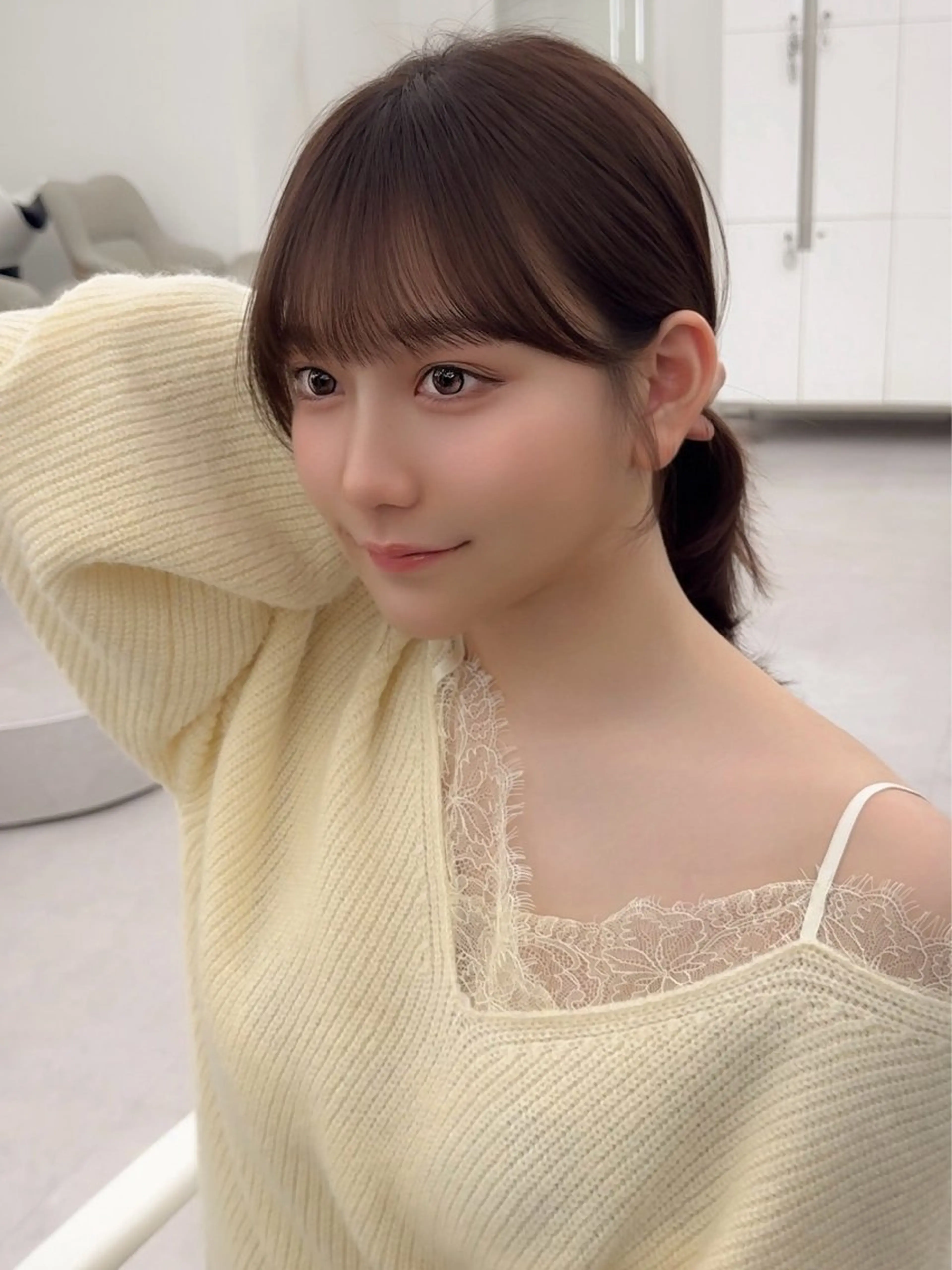 ミディアム カラー ヘアアレンジ カット ヘアカラー トリートメント 顔周り&ミディアム 特化/池袋/kokiのヘアスタイル