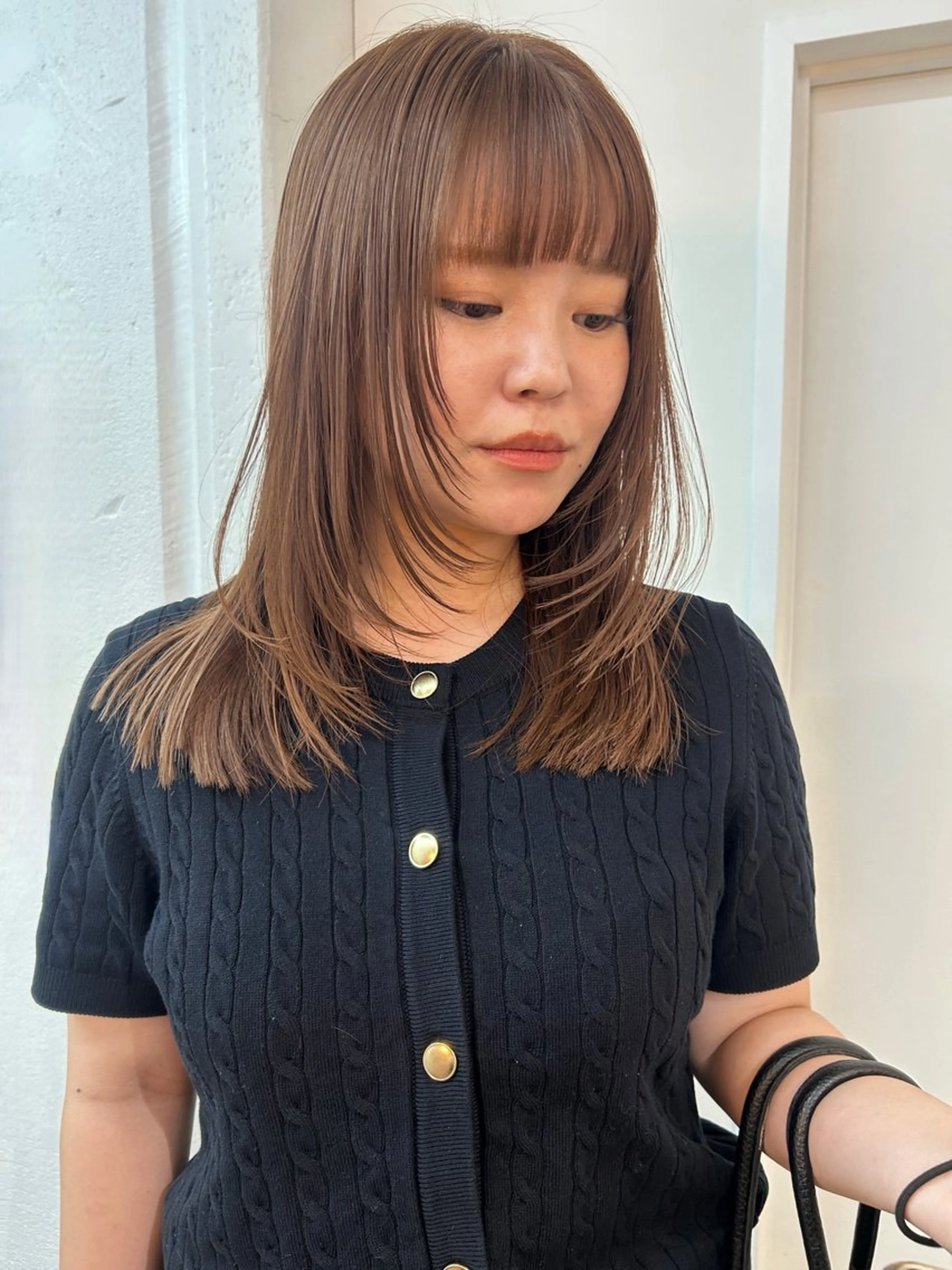 セミロング カット ヘアカラー トリートメント レイヤーカット/ 透明感カラーmikuのヘアスタイル