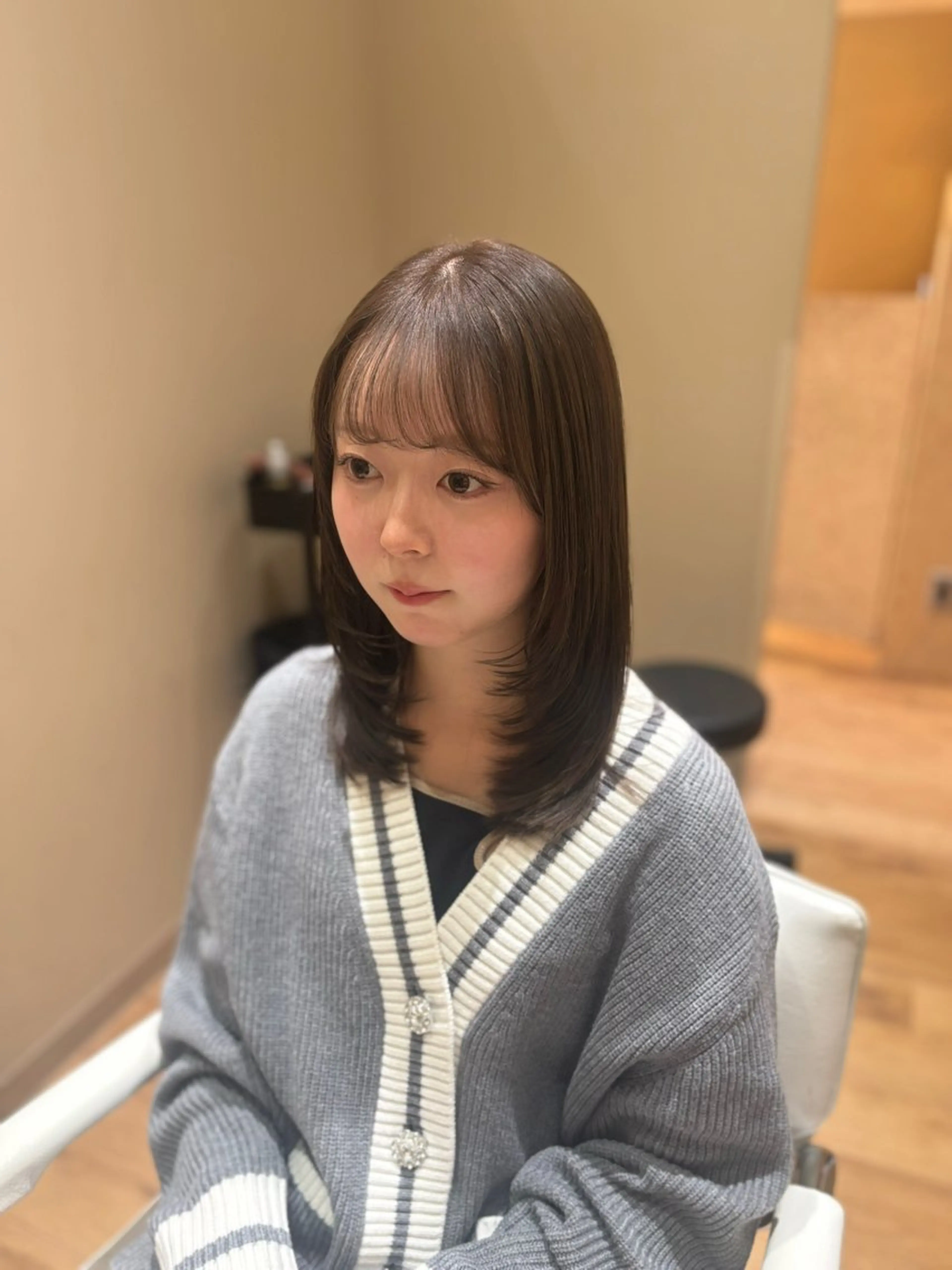 セミロング レイヤーカット カット ヘアカラー 中島愛佳🐥⸒⸒ 縮毛矯正/艶髪カラーのヘアスタイル