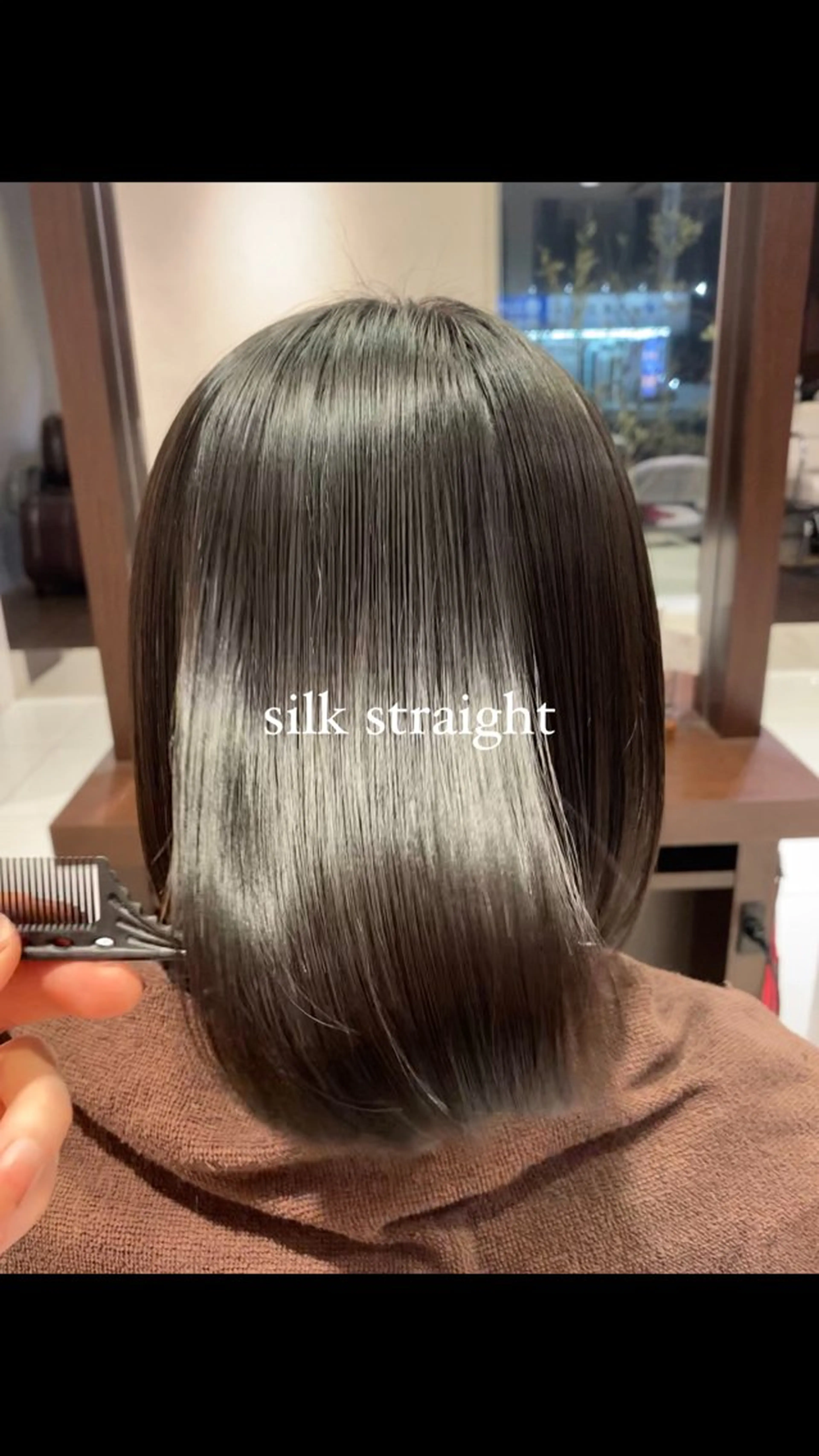 ミディアム 他店で断られた方歓迎 ブリーチ縮毛矯正のヘアスタイル