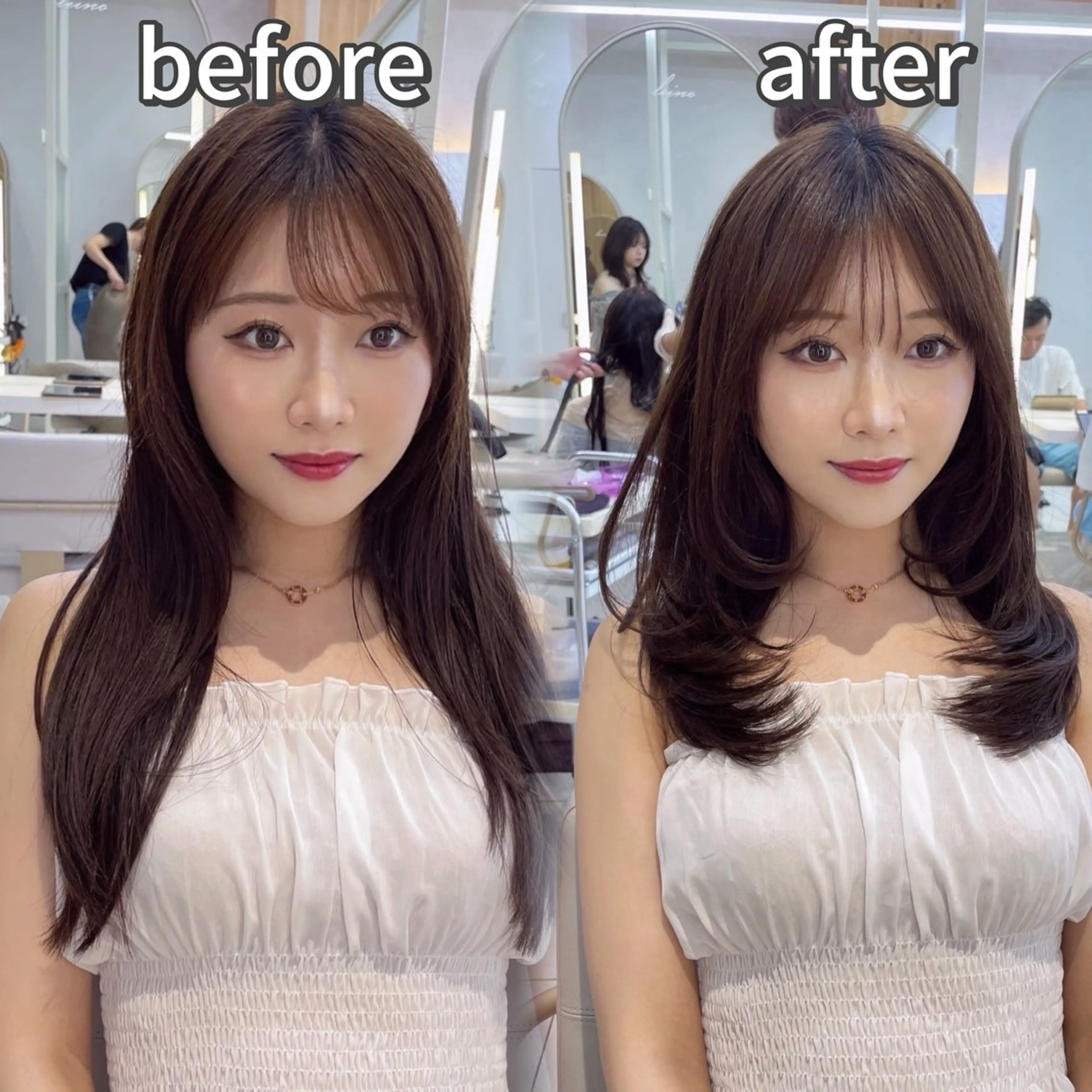 ミディアム カット ヘアカラー トリートメント レイヤー/顔周り /韓国ヘア/TAKUのヘアスタイル
