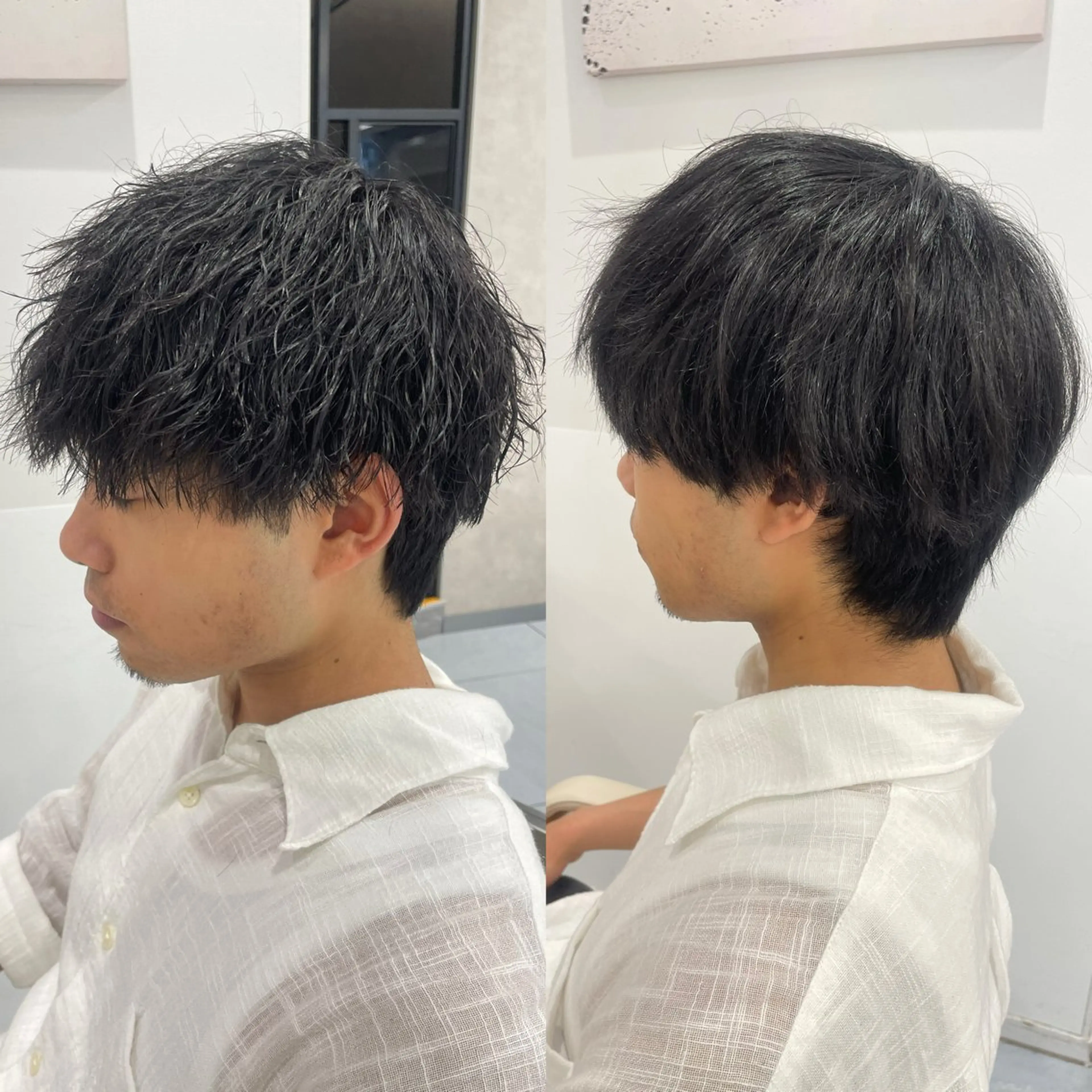 パーマ メンズ ダウンパーマ特化💎 ボブ・レイヤーりなのヘアスタイル