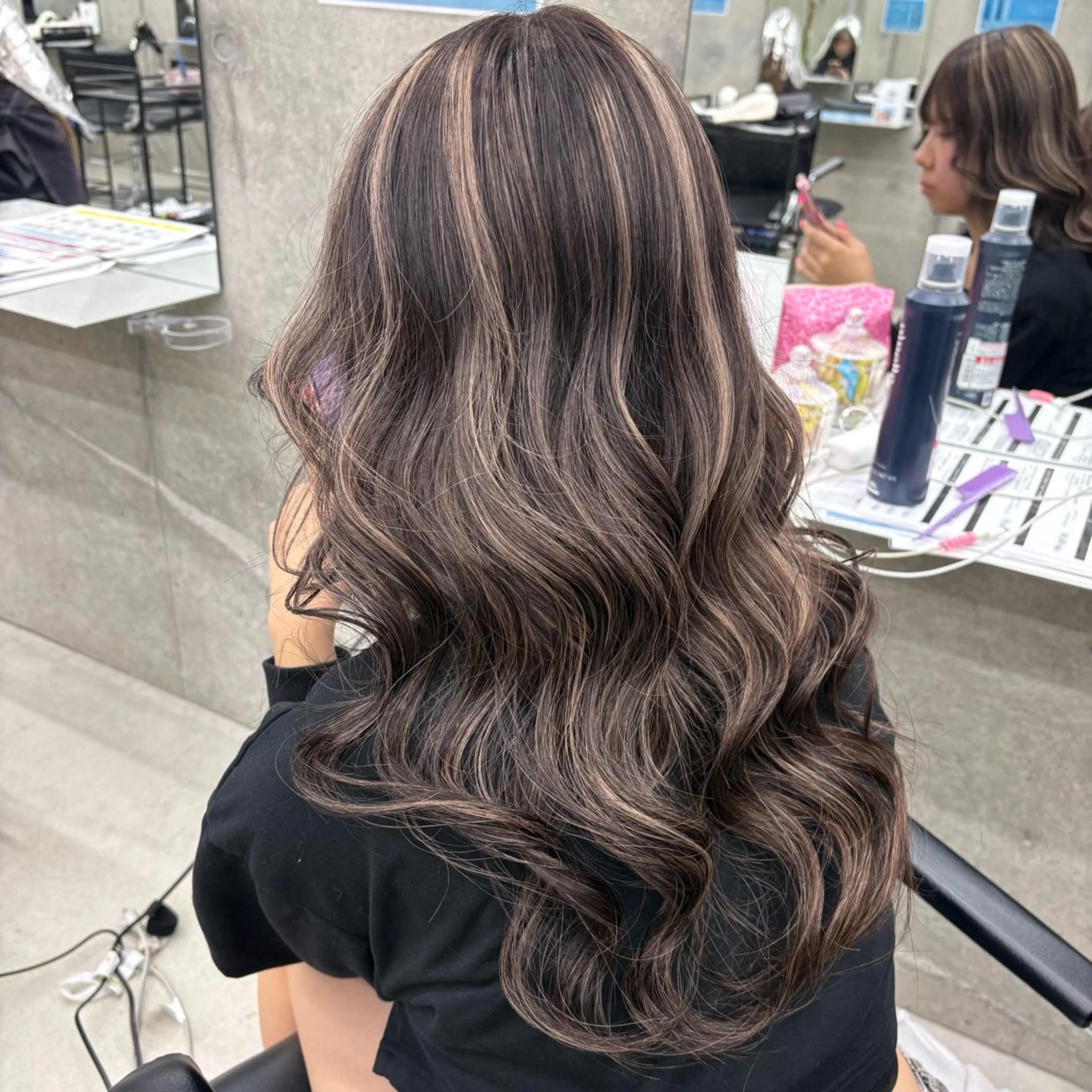 ロング カラー ブリーチ ハイライトカラー ハイライト ヘアカラー 福田 彩心のヘアスタイル
