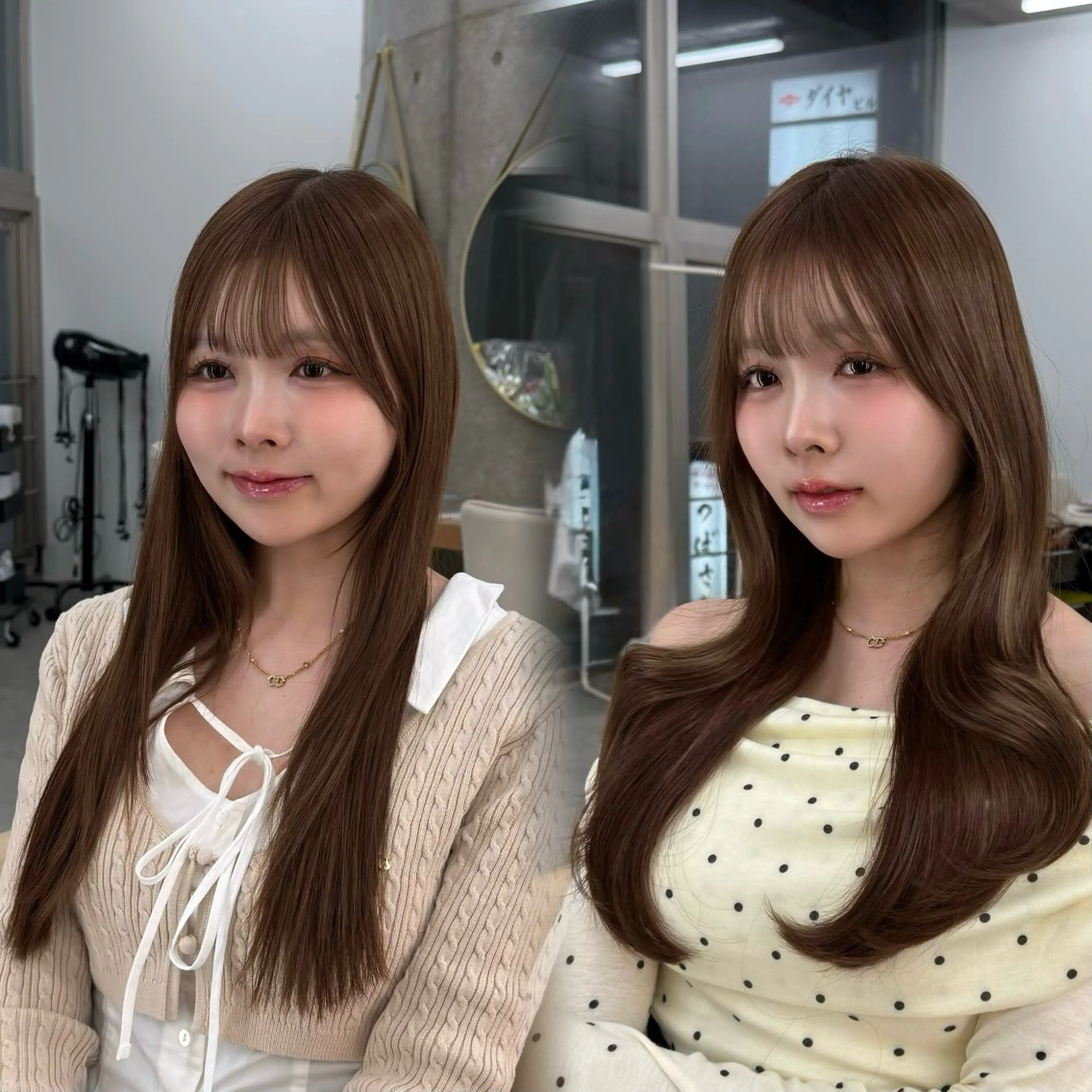 ロング カラー カット トリートメント 髪質改善|透明 感カラー🩵レイヤーのヘアスタイル