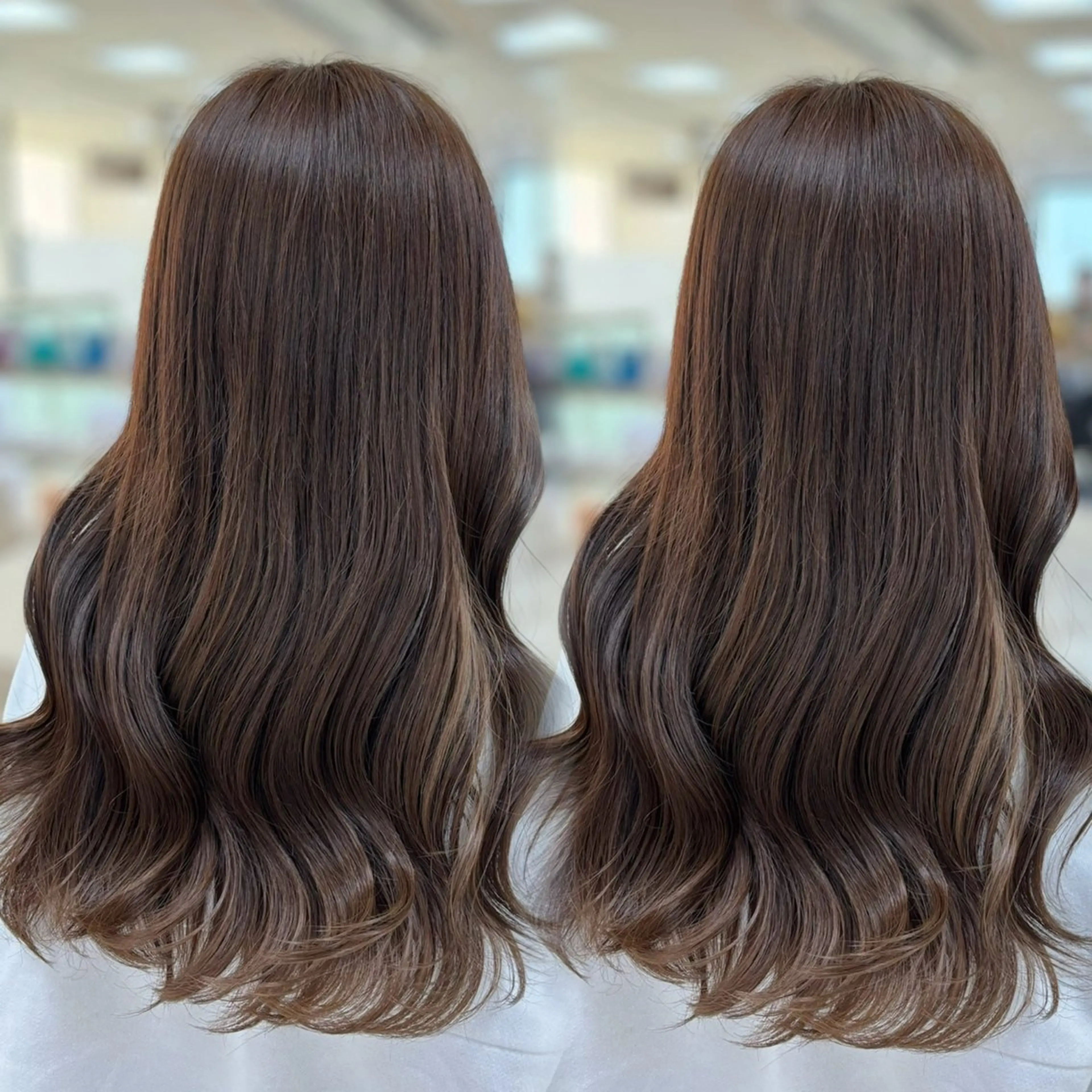 ロング ヘアカラー トリートメント ヘッドスパ ヘアセット ベージュ/つや髪/ レイヤー／ゆいなのヘアスタイル