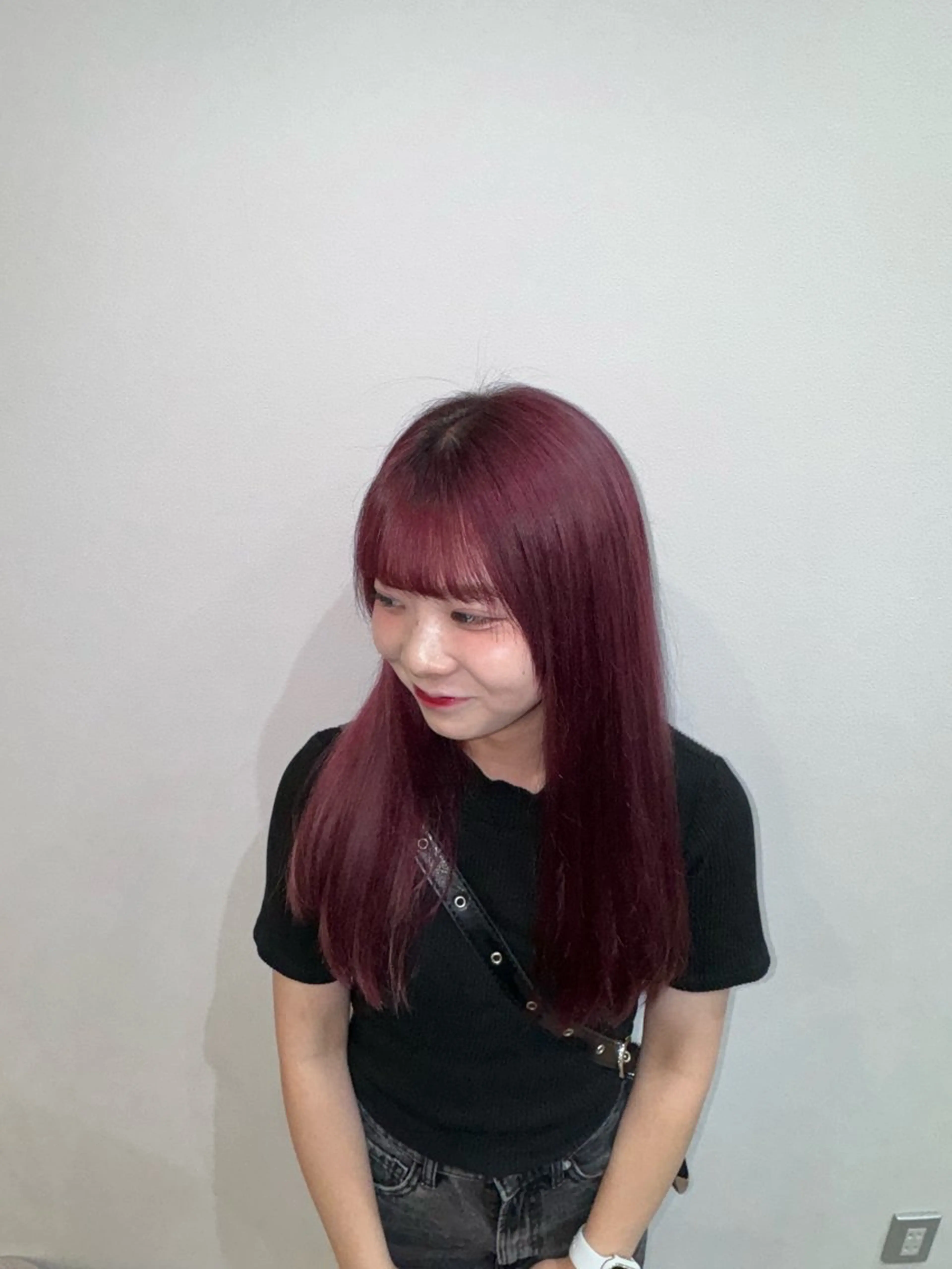 セミロング カラー レッドカラー Agu hair beqq 福岡別府所属・🐥 kotori 🐥のヘアスタイル