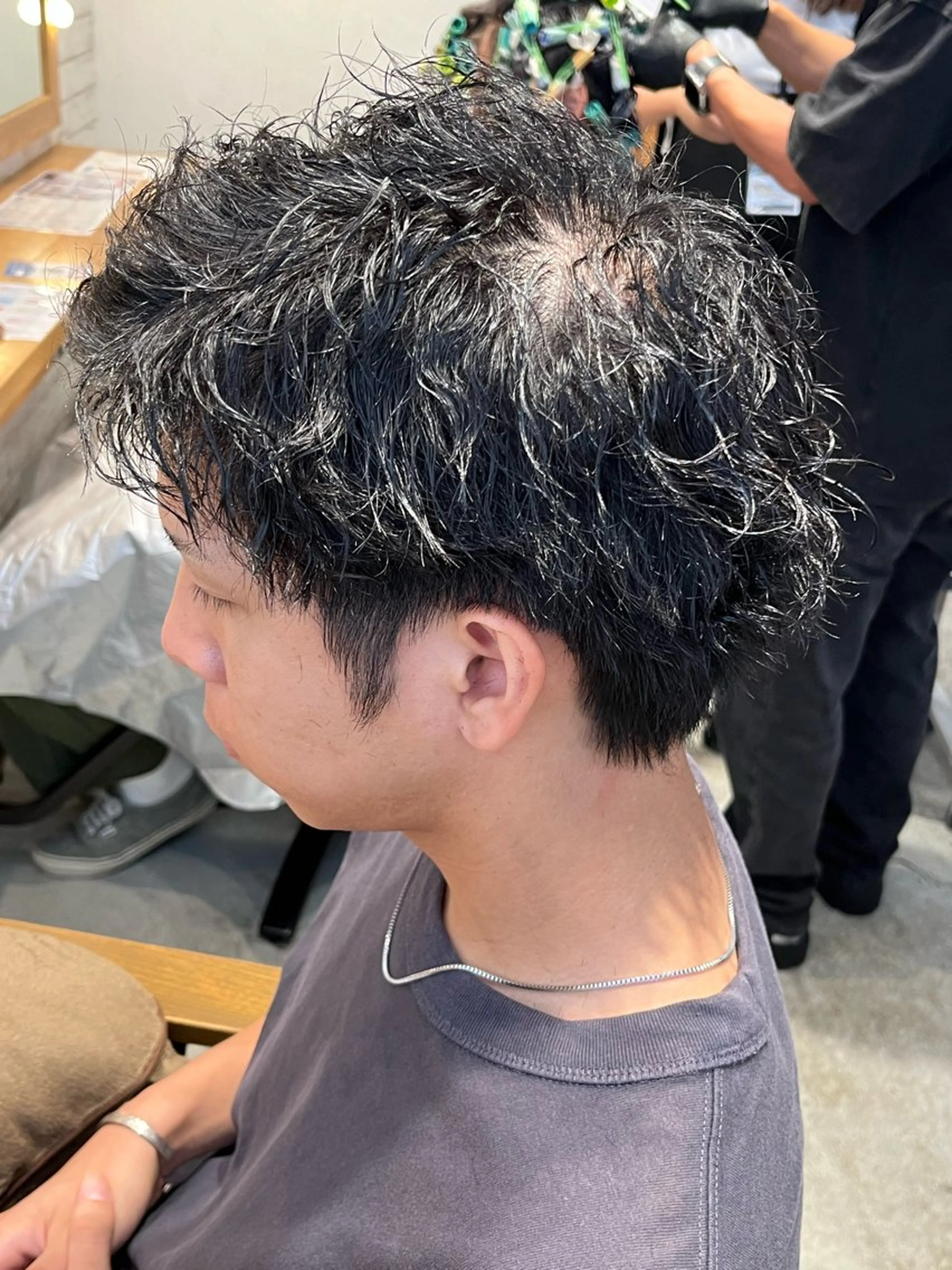 ミディアム パーマ メンズ 山本 爽羽のヘアスタイル