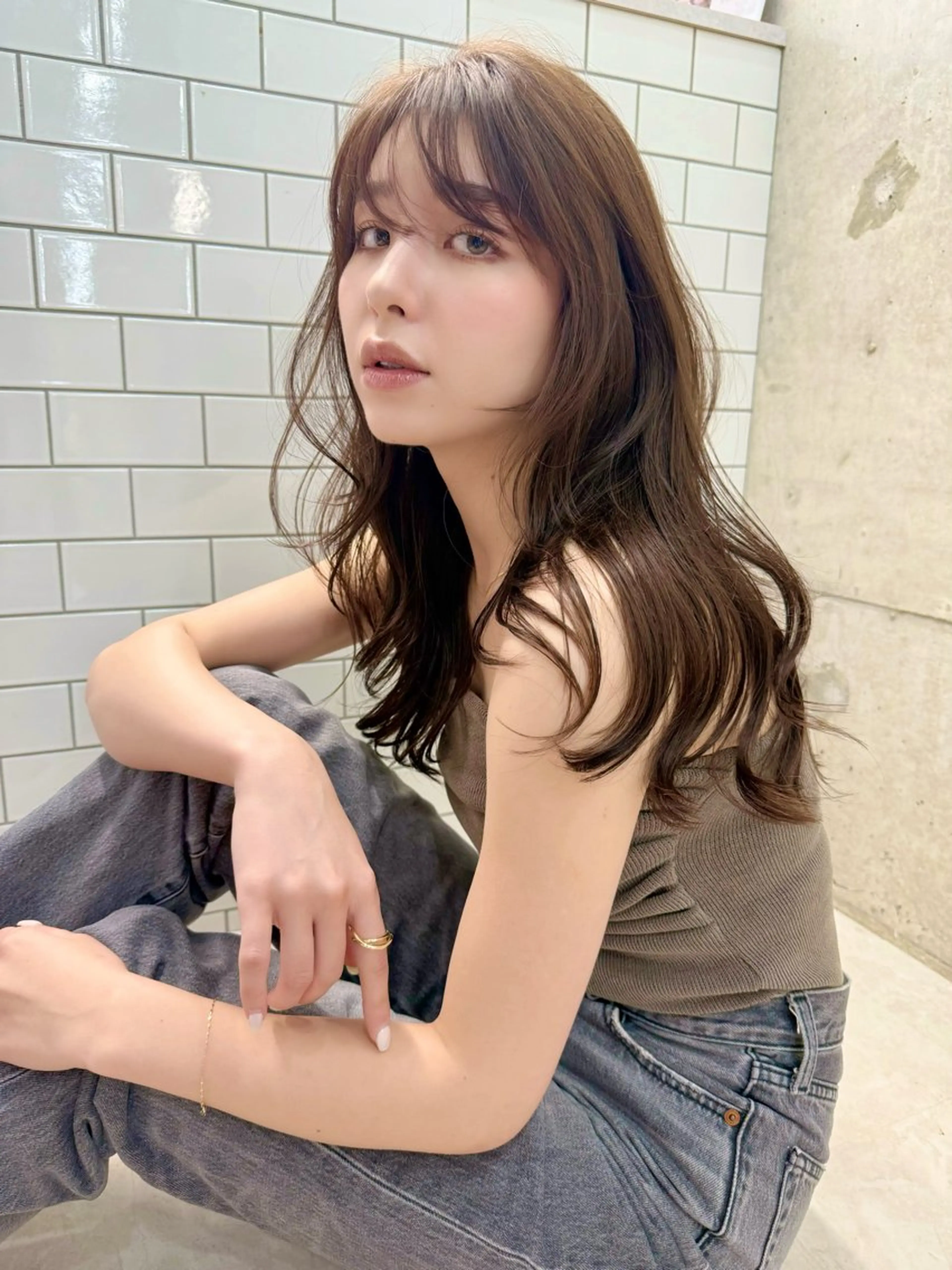 セミロング パーマ 神野 雅樹のヘアスタイル