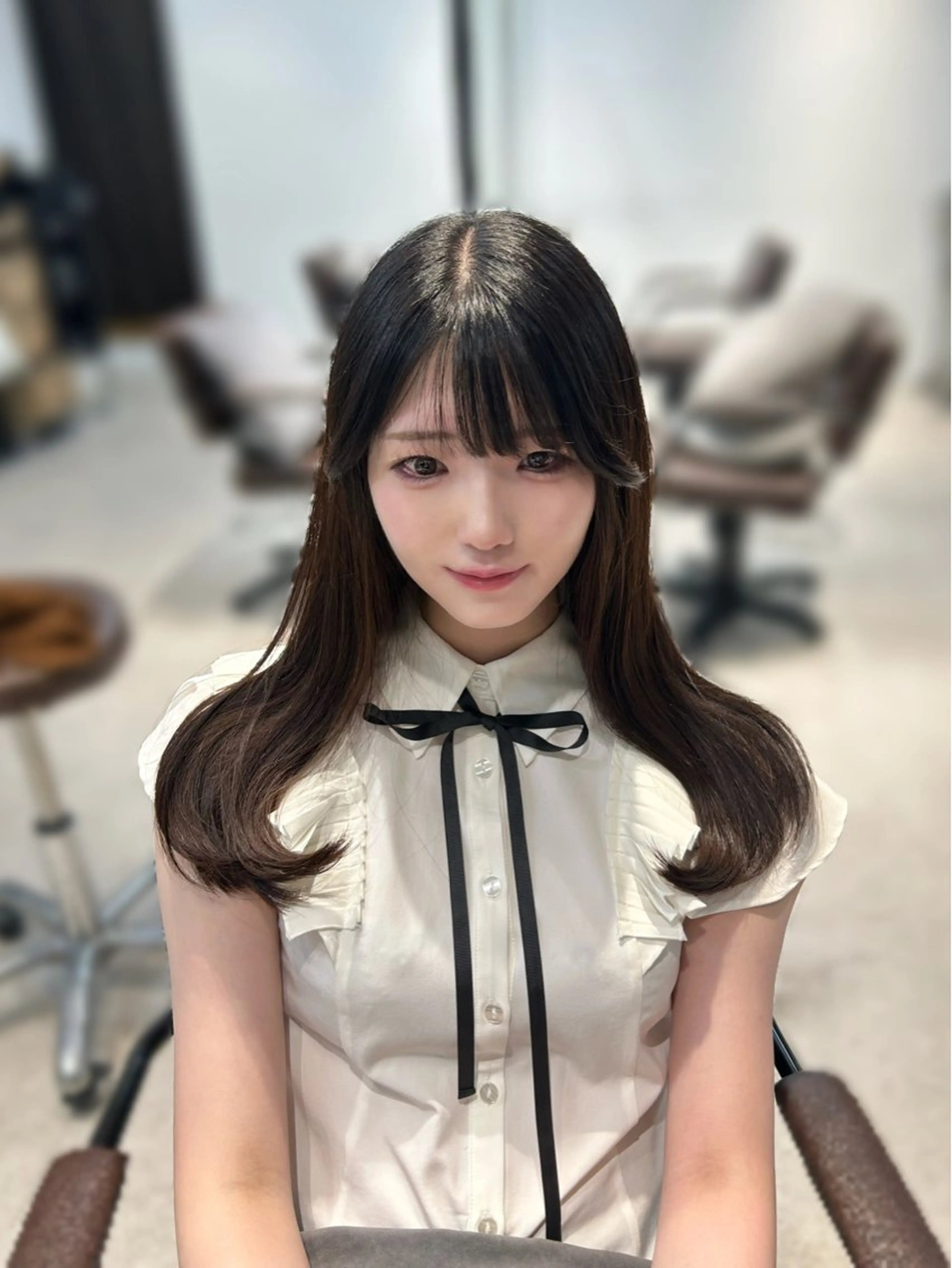 ロング ninaアイドル前髪 ×透明感🎀のヘアスタイル