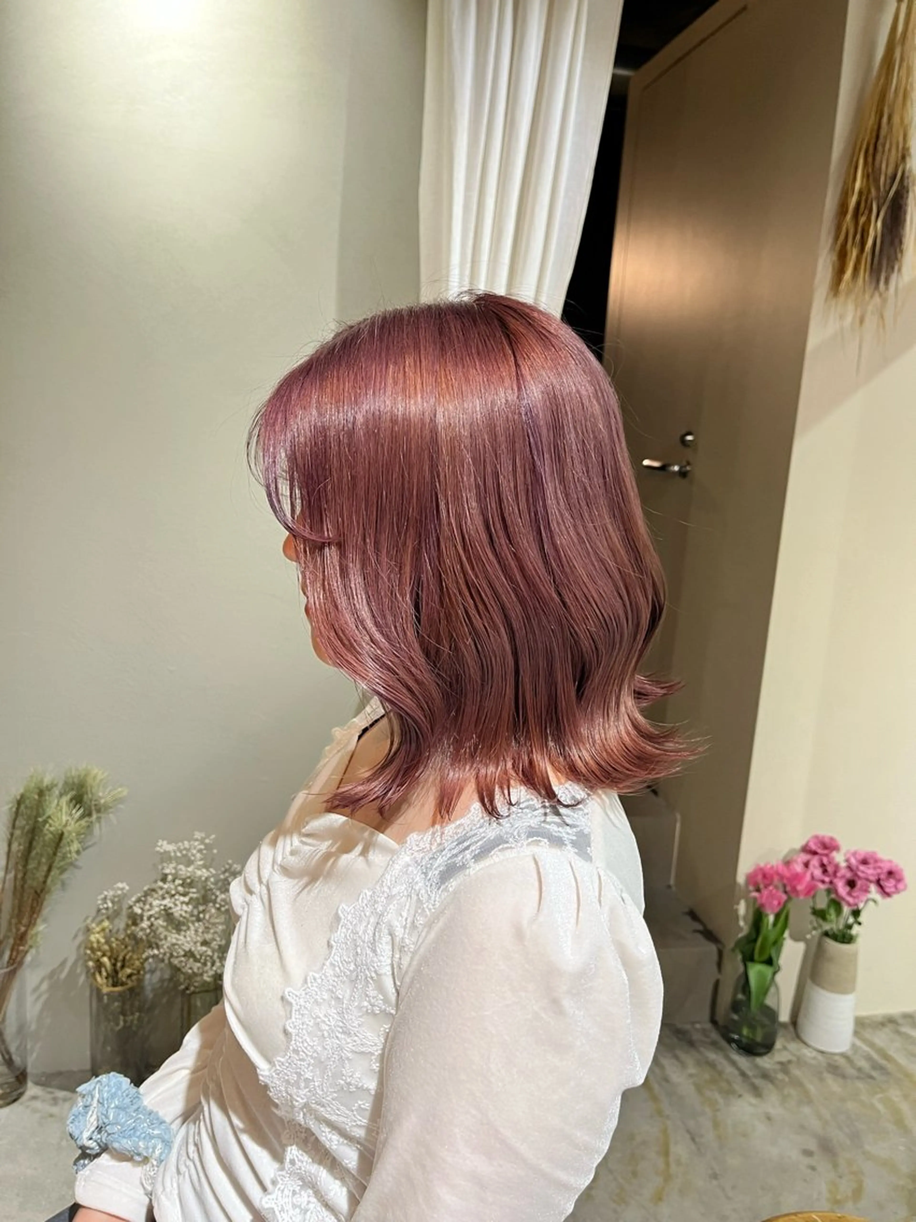 ミディアム カラー ヘアカラー トリートメント 🌼花屋併設🌼 木下奈々望のヘアスタイル