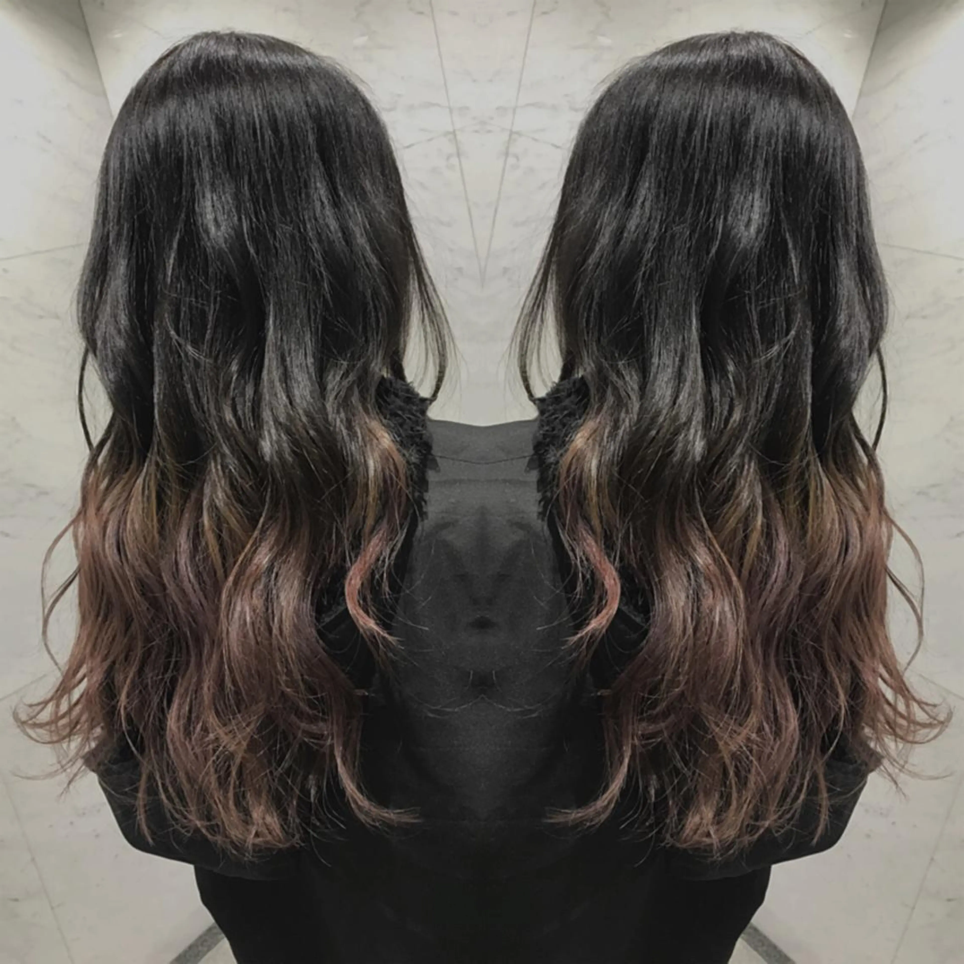 セミロング カラー ヘアカラー 重政 和樹のヘアスタイル