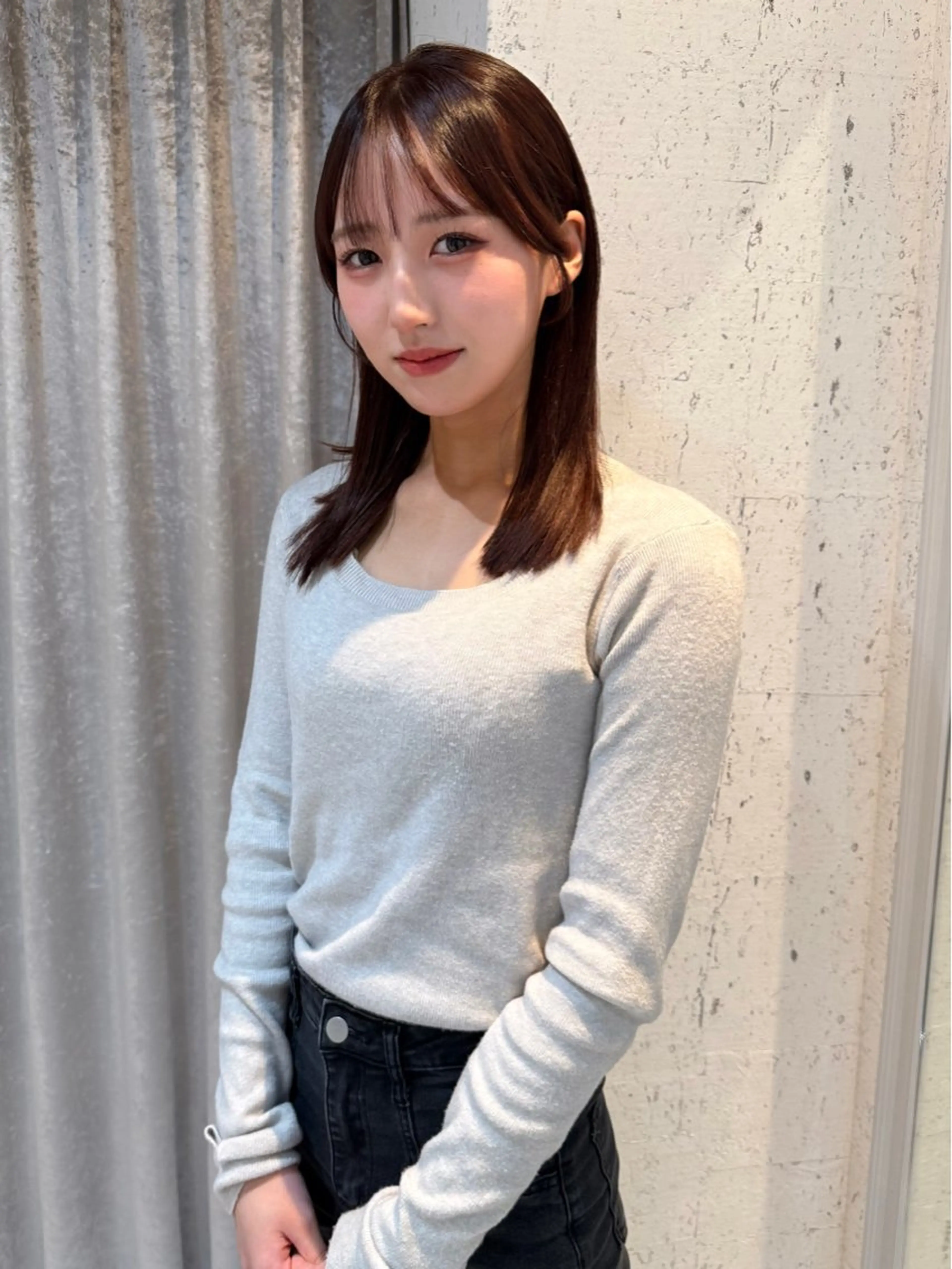 ミディアム カラー パーマ ブラウンカラー ピンクカラー ピンクブラウン カット ヘアカラー 縮毛矯正 トリートメント mai / linoah˚✧のヘアスタイル