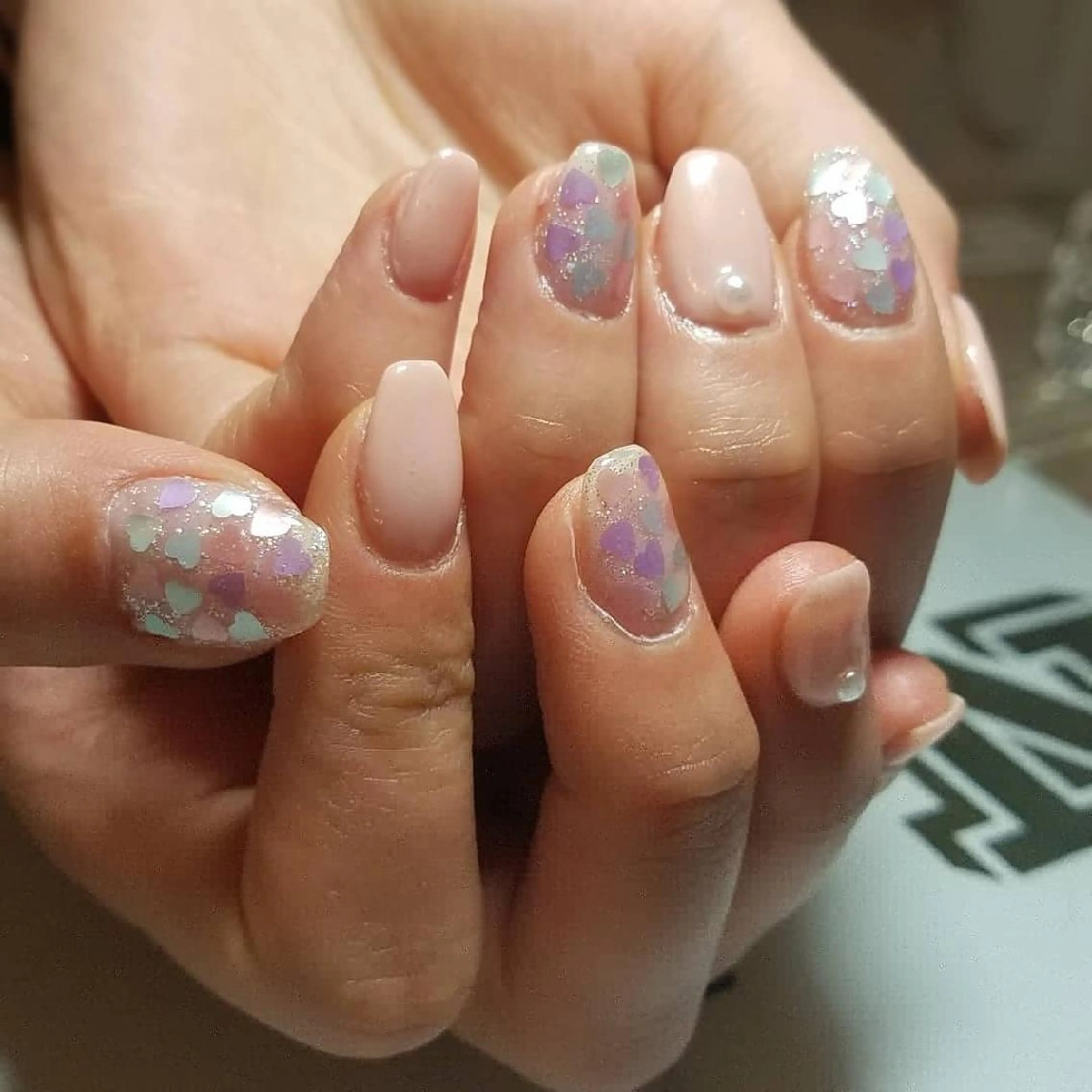 ネイル ハート ハンドネイル JuniNail 주니네일🇰🇷suのネイルデザイン