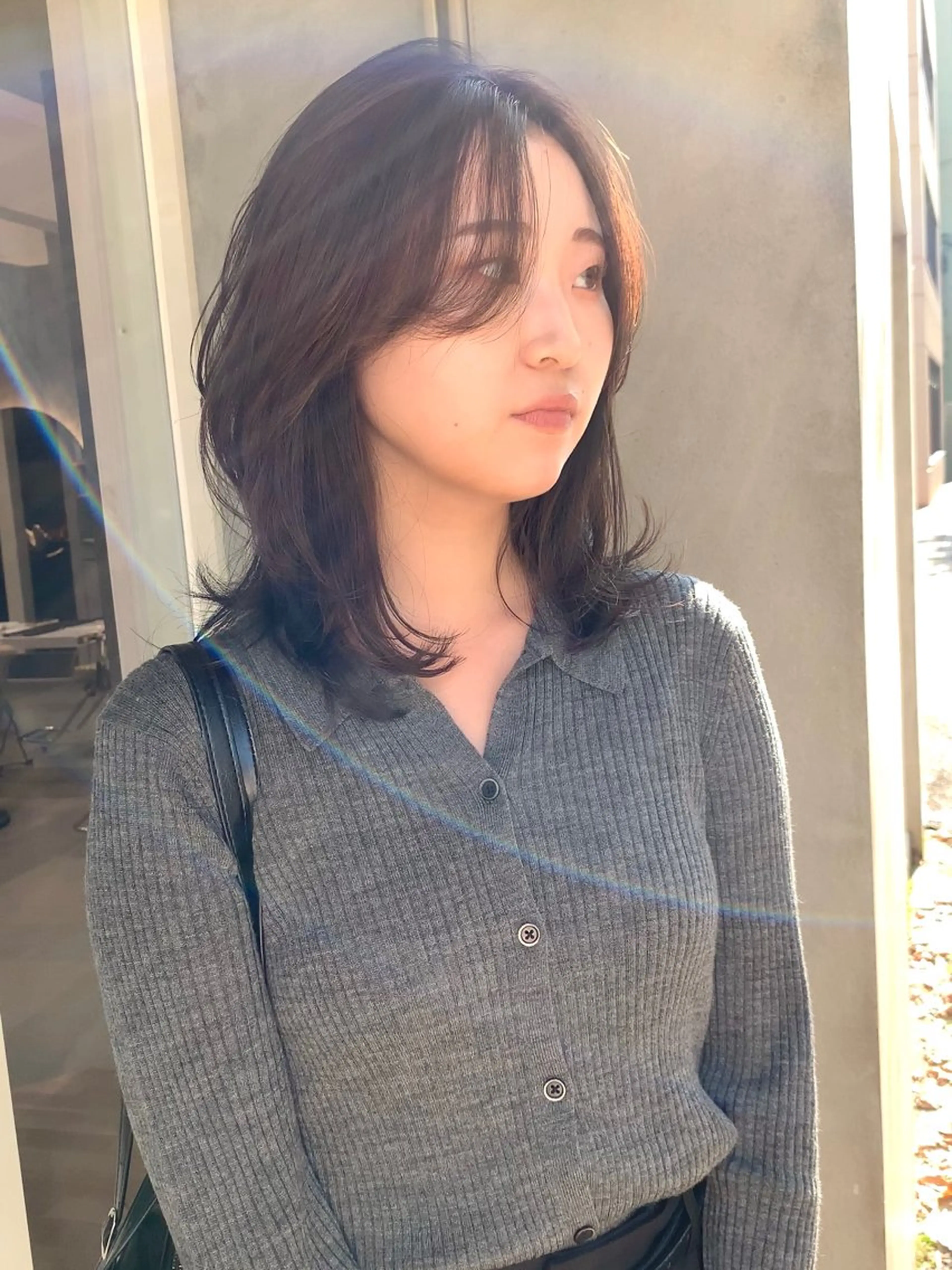 ミディアム カラー レイヤーカット カット ヘアカラー ✨コテ巻き風パーマ ✨川合佑哉のヘアスタイル