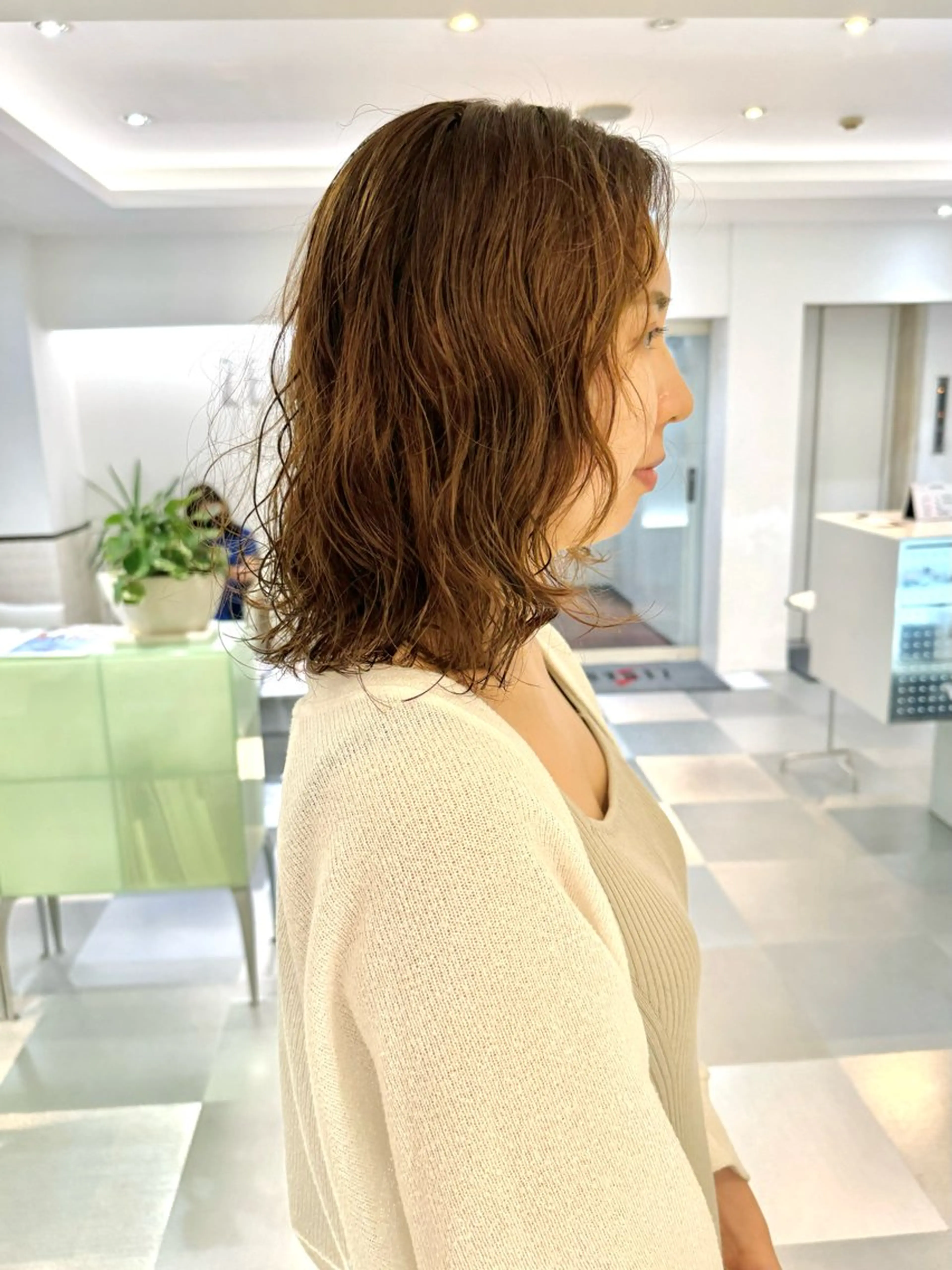 ミディアム パーマ カット パーマ トリートメント ZENKO表参道店所属・デジタルパーマ 🌀ボブ　萩原　龍のヘアスタイル