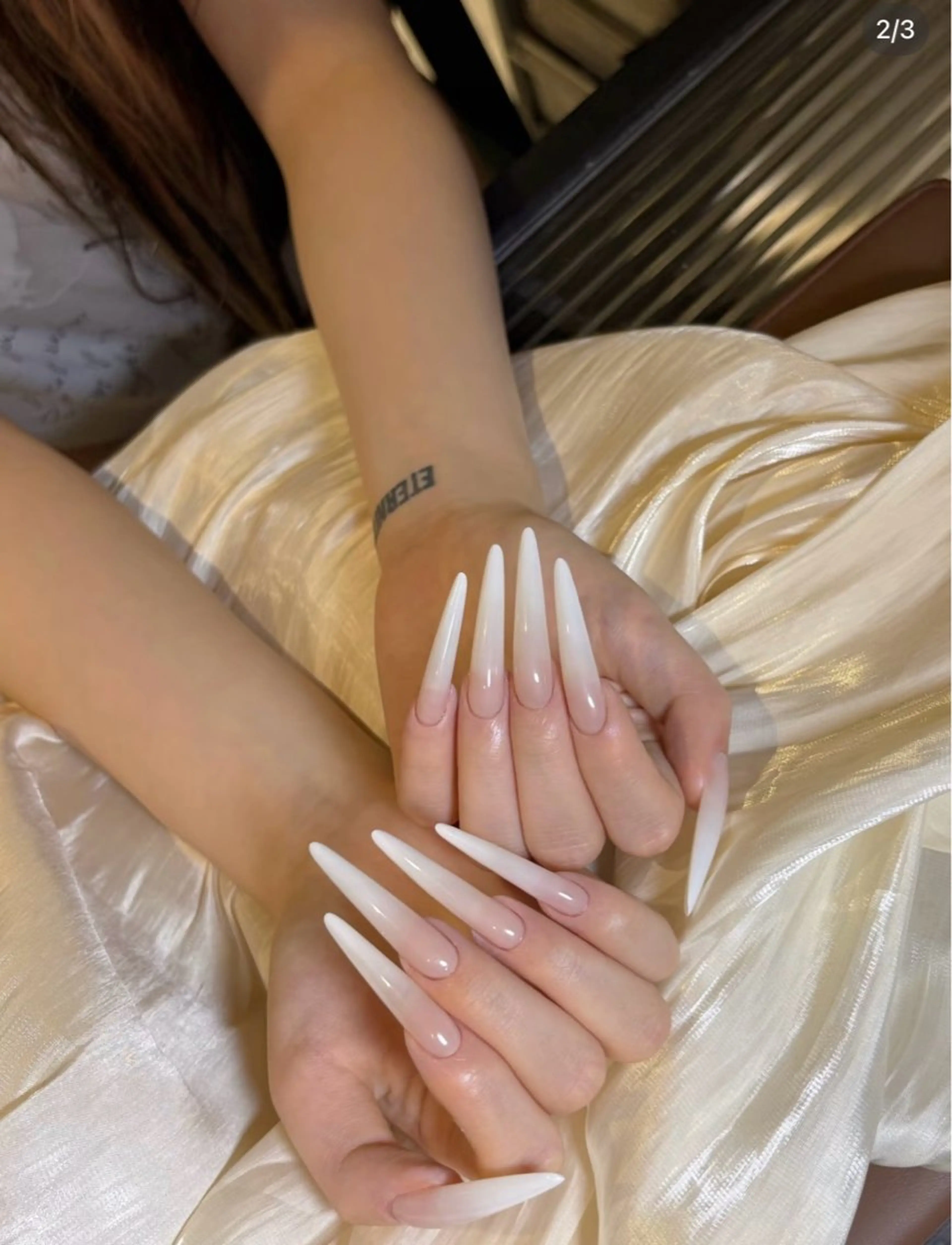 ネイル フレンチネイル キラキラネイル 韓国ネイル シンプルネイル ワンホンネイル ハンドネイル MEI Nailのネイルデザイン