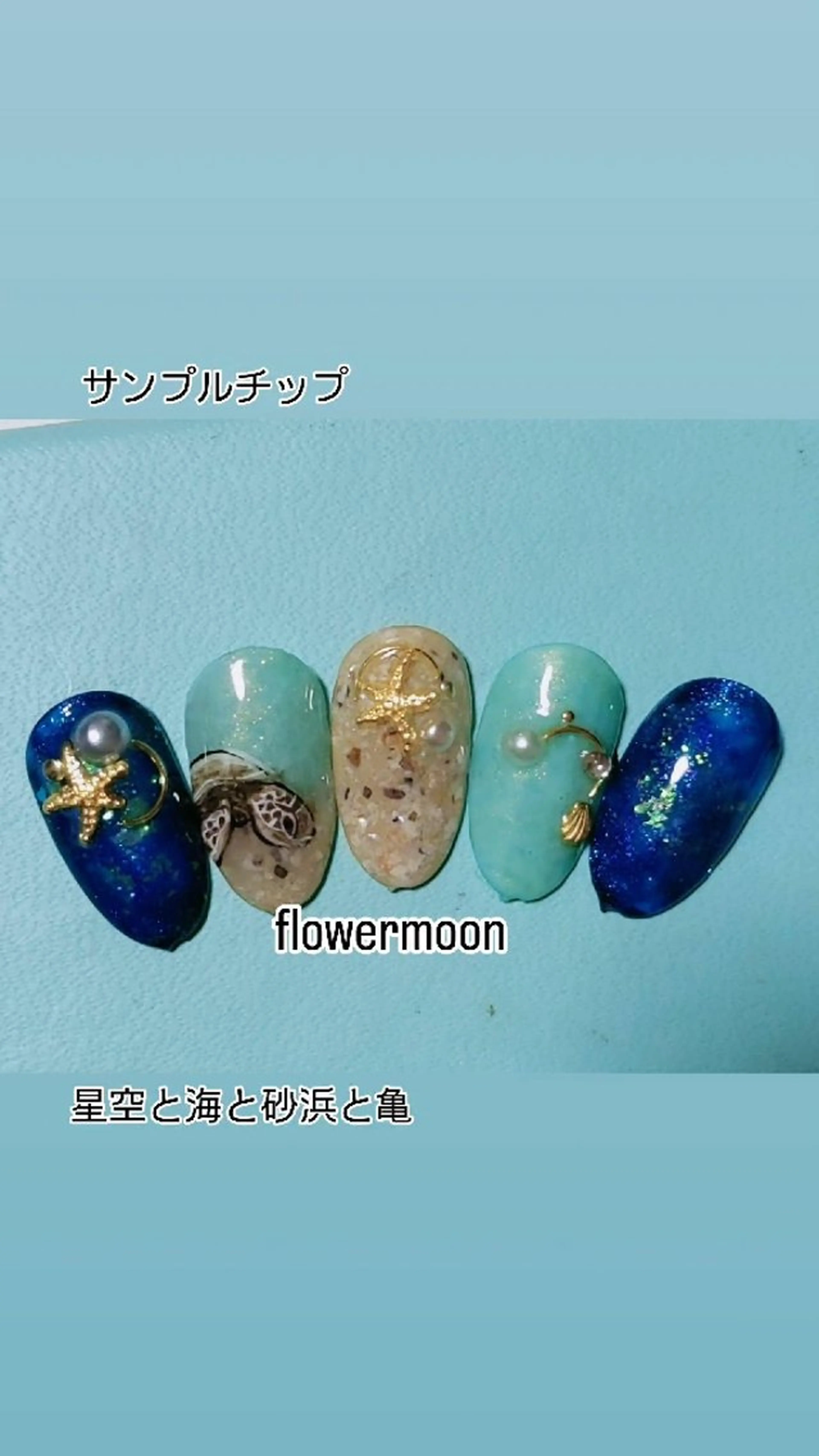 ネイル ハンドネイル ハンドケア フラワー ムーンのネイルデザイン