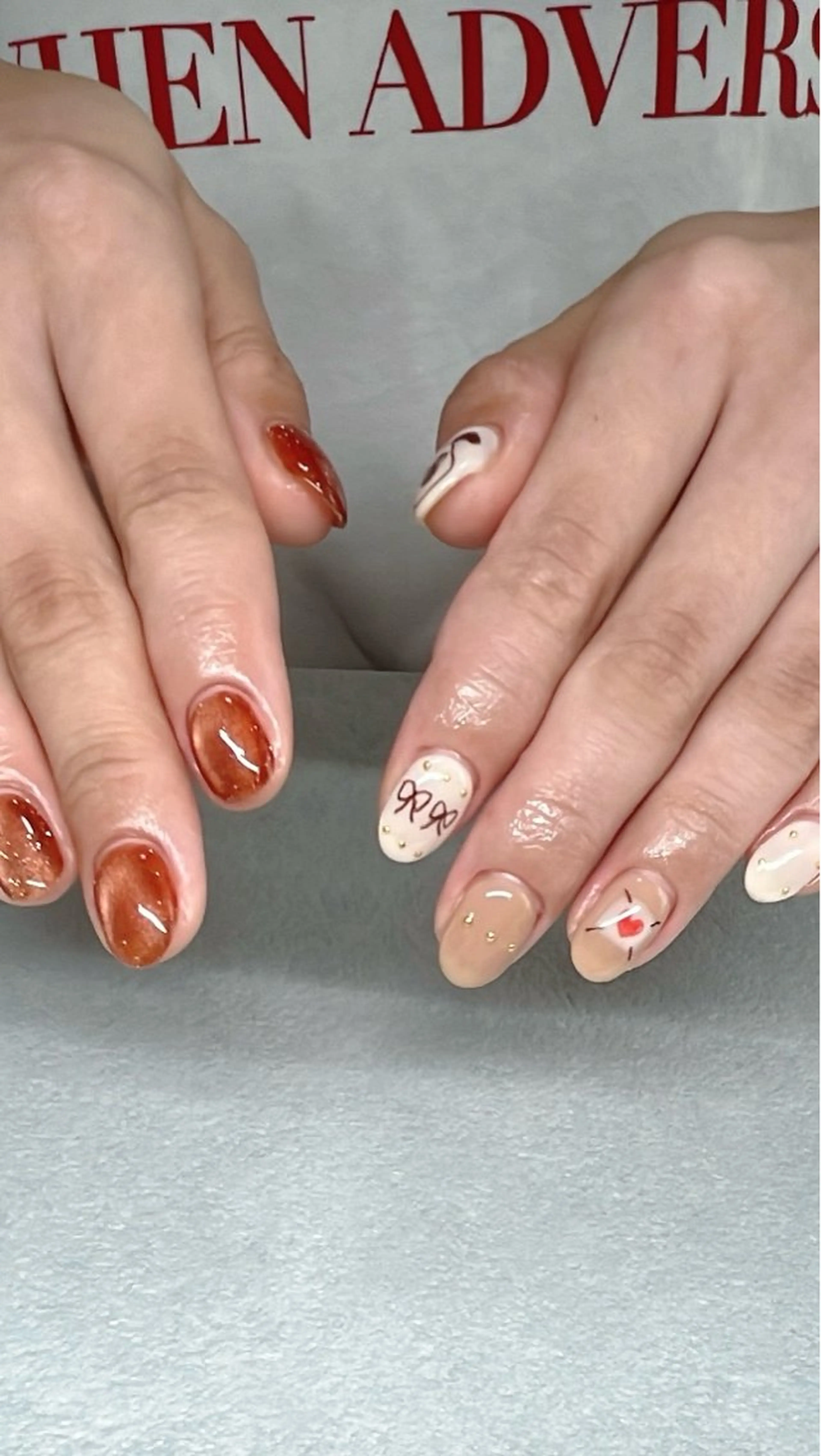 ネイル ハンドネイル tsumeya ゆるかわ手描きネイルのネイルデザイン