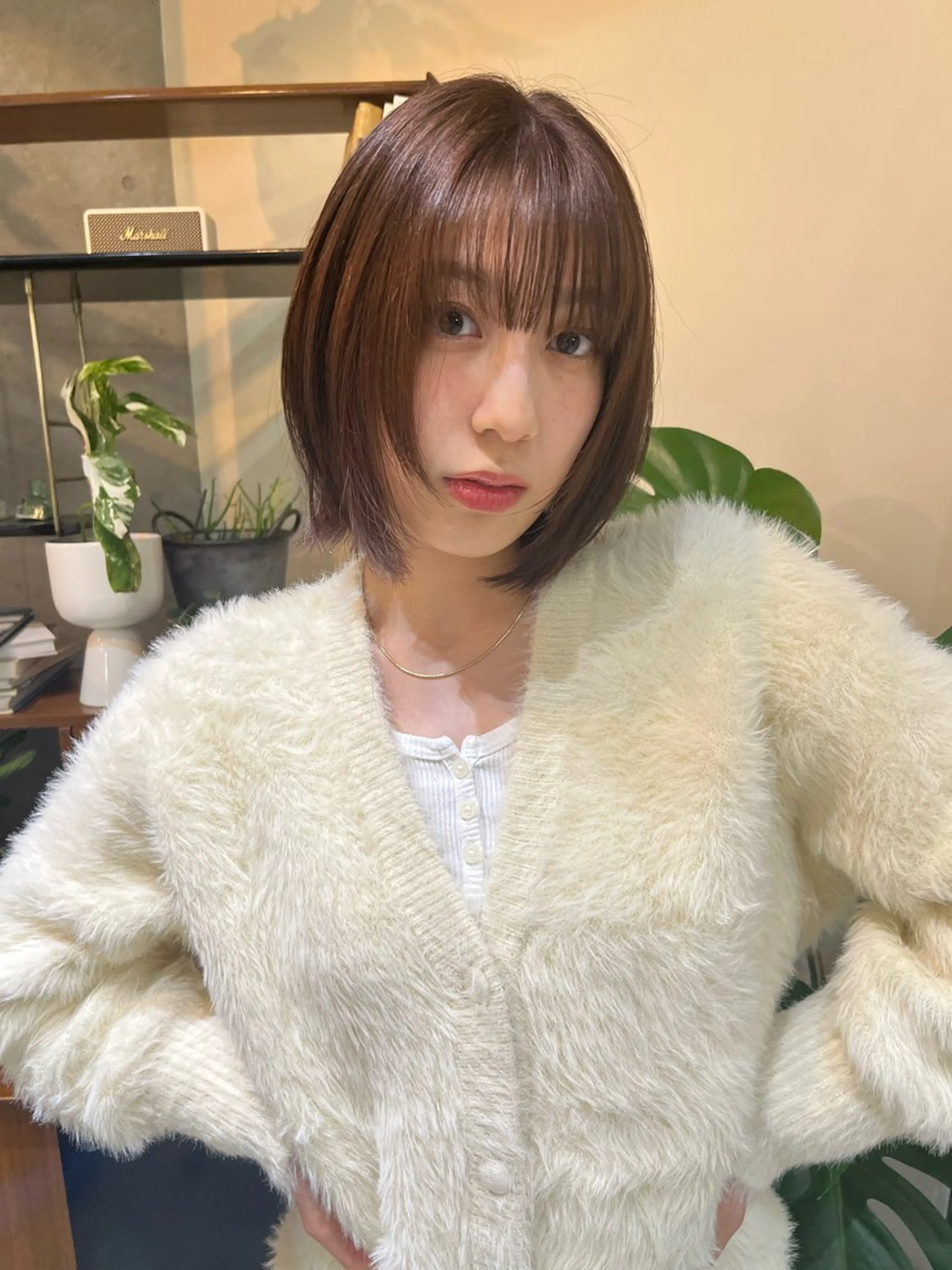 ショート ボブレイヤー ボブ 顔まわりレイヤー ハイレイヤー 韓国風ヘア レイヤーカット\ウル フ　chinatsuのヘアスタイル