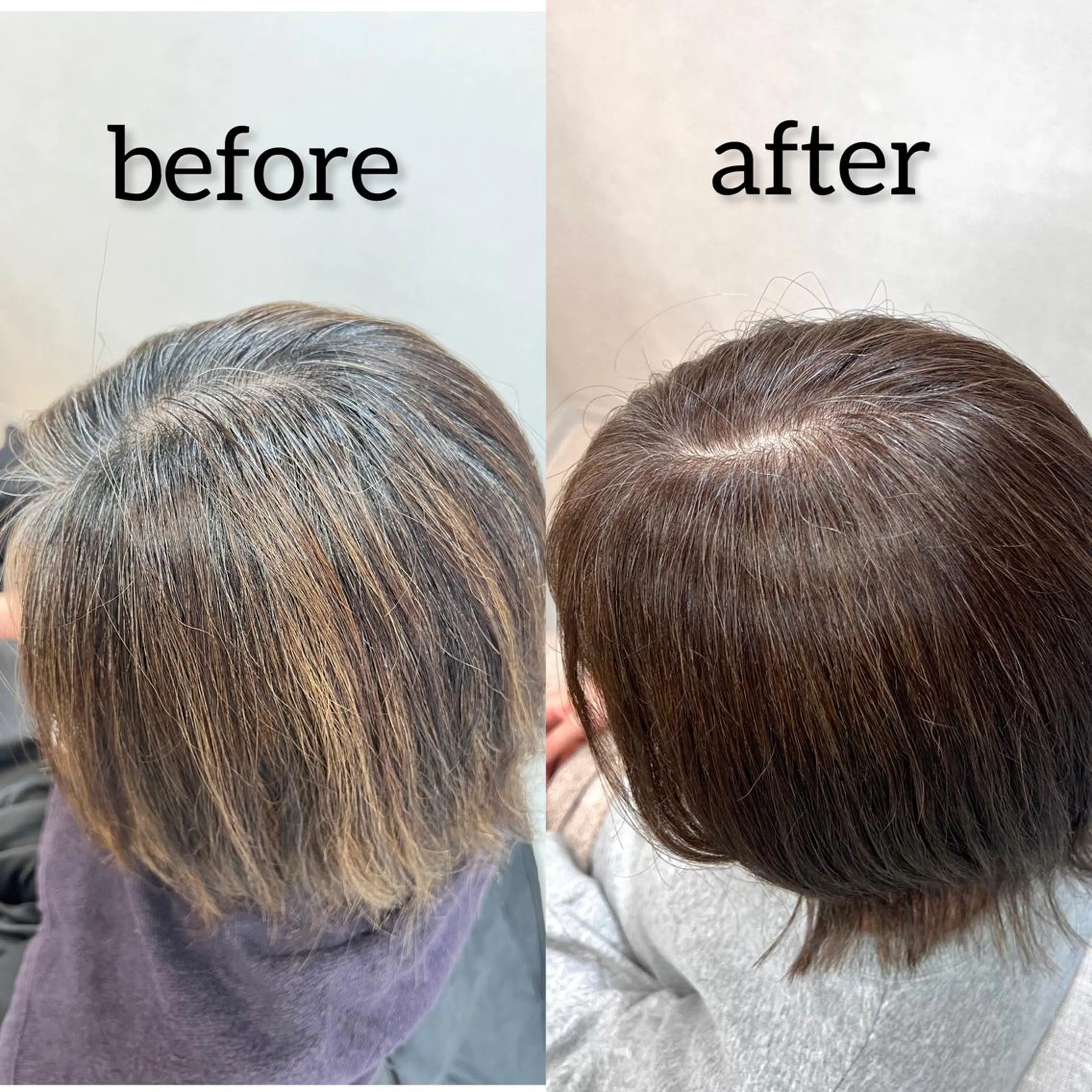 ミディアム カラー グレージュ ハイライトカラー ハイライト ヘアカラー ショート/白髪ぼかし 君和田若菜のヘアスタイル