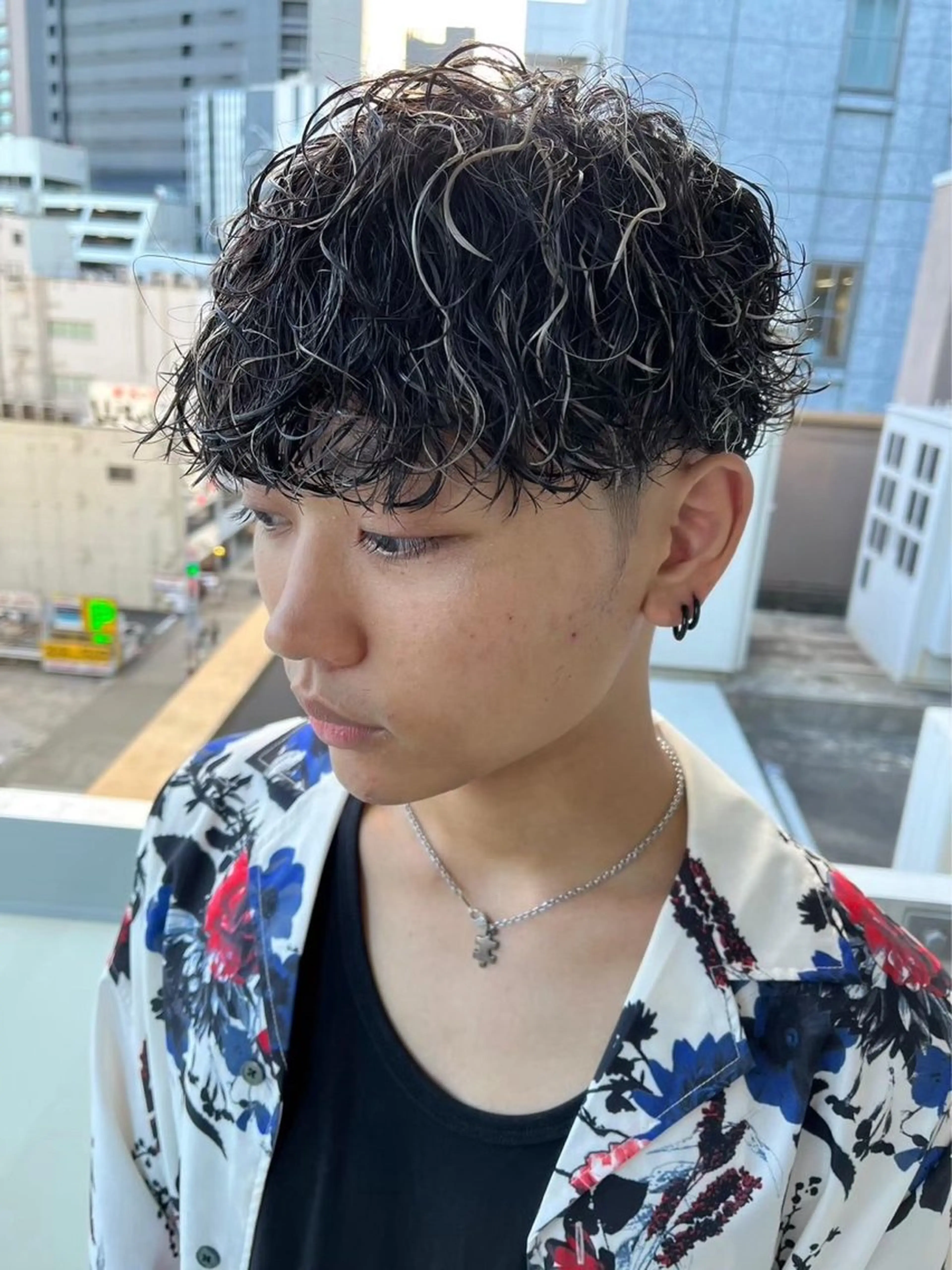 カラー パーマ メンズ LUVISM ボブ りきカットモデル募集のヘアスタイル