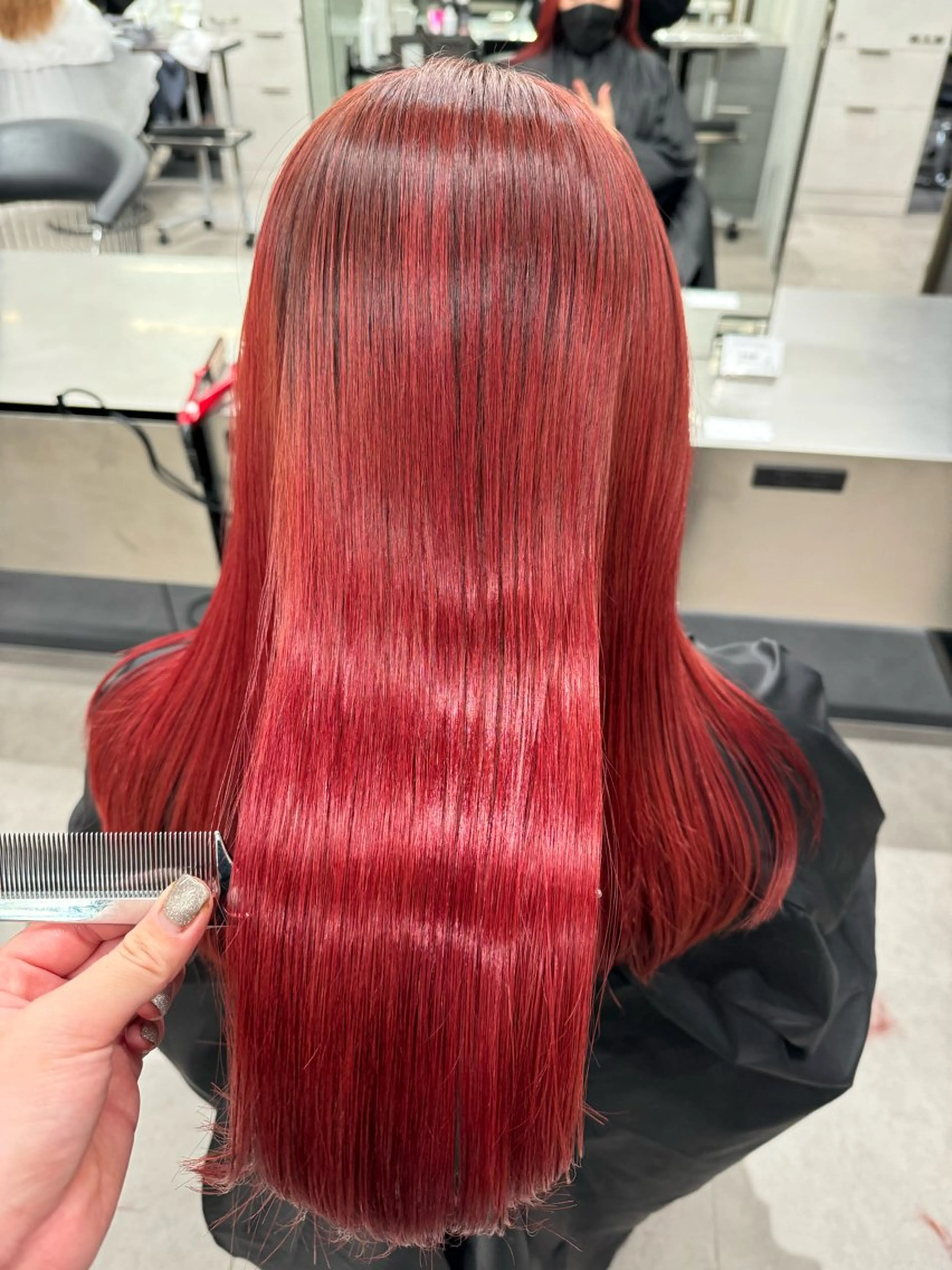 セミロング カラー レッドカラー 髪質改善 トリートメント 大人女性の救世主🙌 鶴見/大勝拓真のヘアスタイル